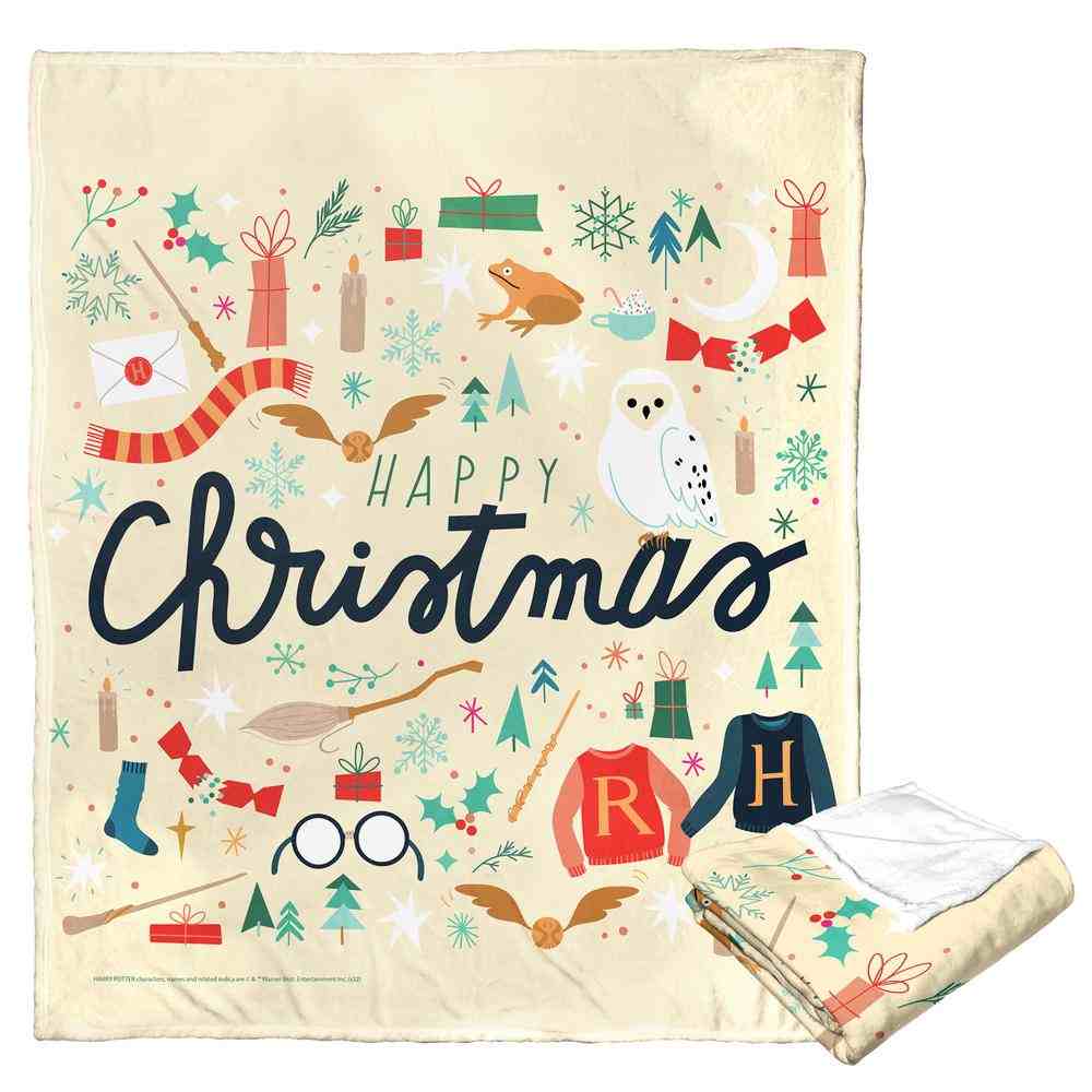 Warner Bros. Harry Potter Everything Happy This Chirstmas Silk Touch Throw Blanket 50x60 Inches