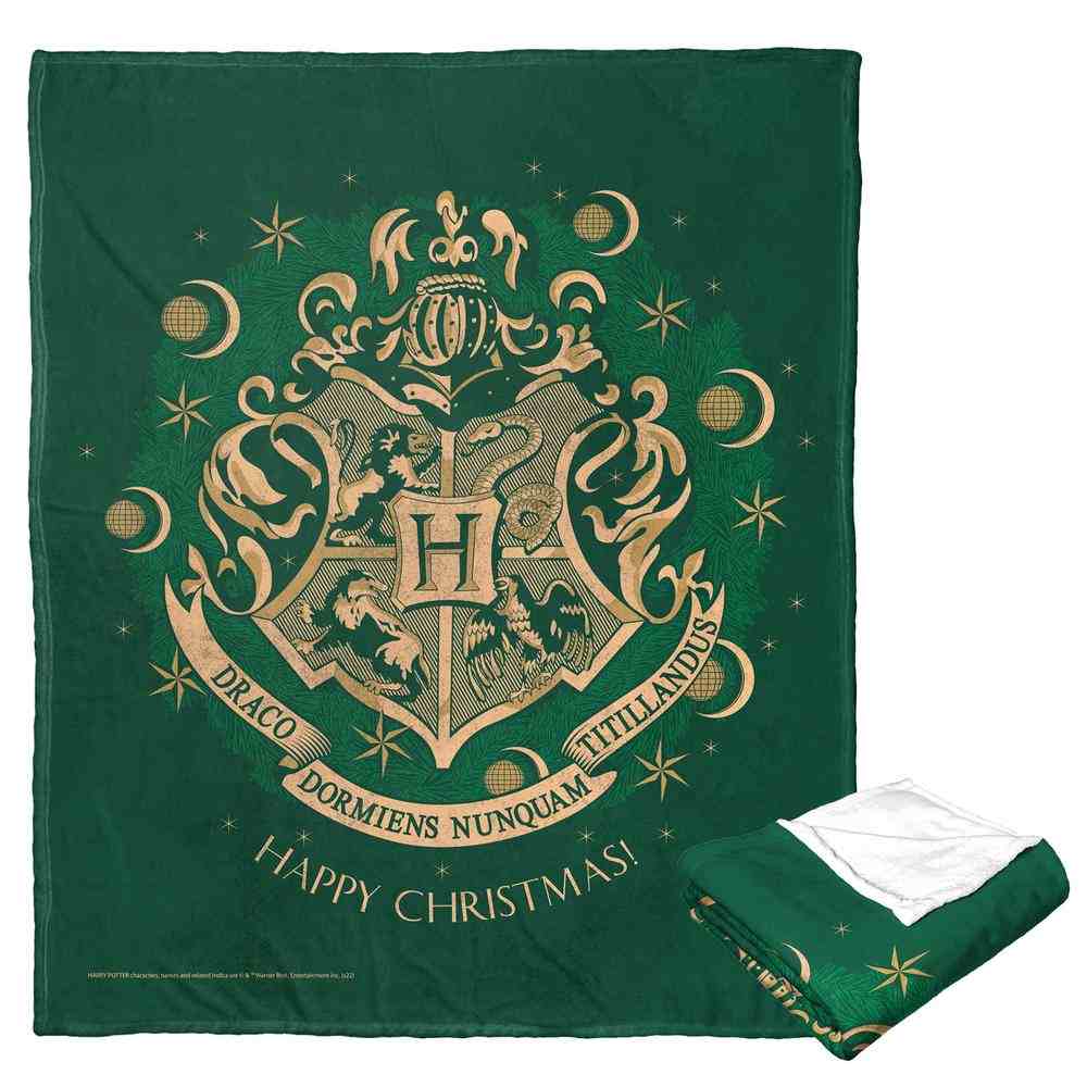 Warner Bros. Harry Potter Happy Christmas Silk Touch Throw Blanket 50x60 Inches