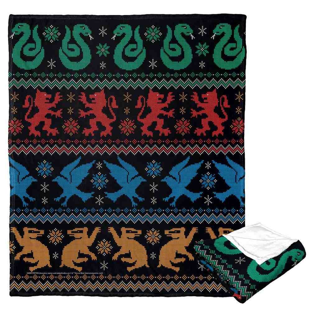 Warner Bros. Harry Potter Houses Sweater Silk Touch Throw Blanket 50x60 Inches