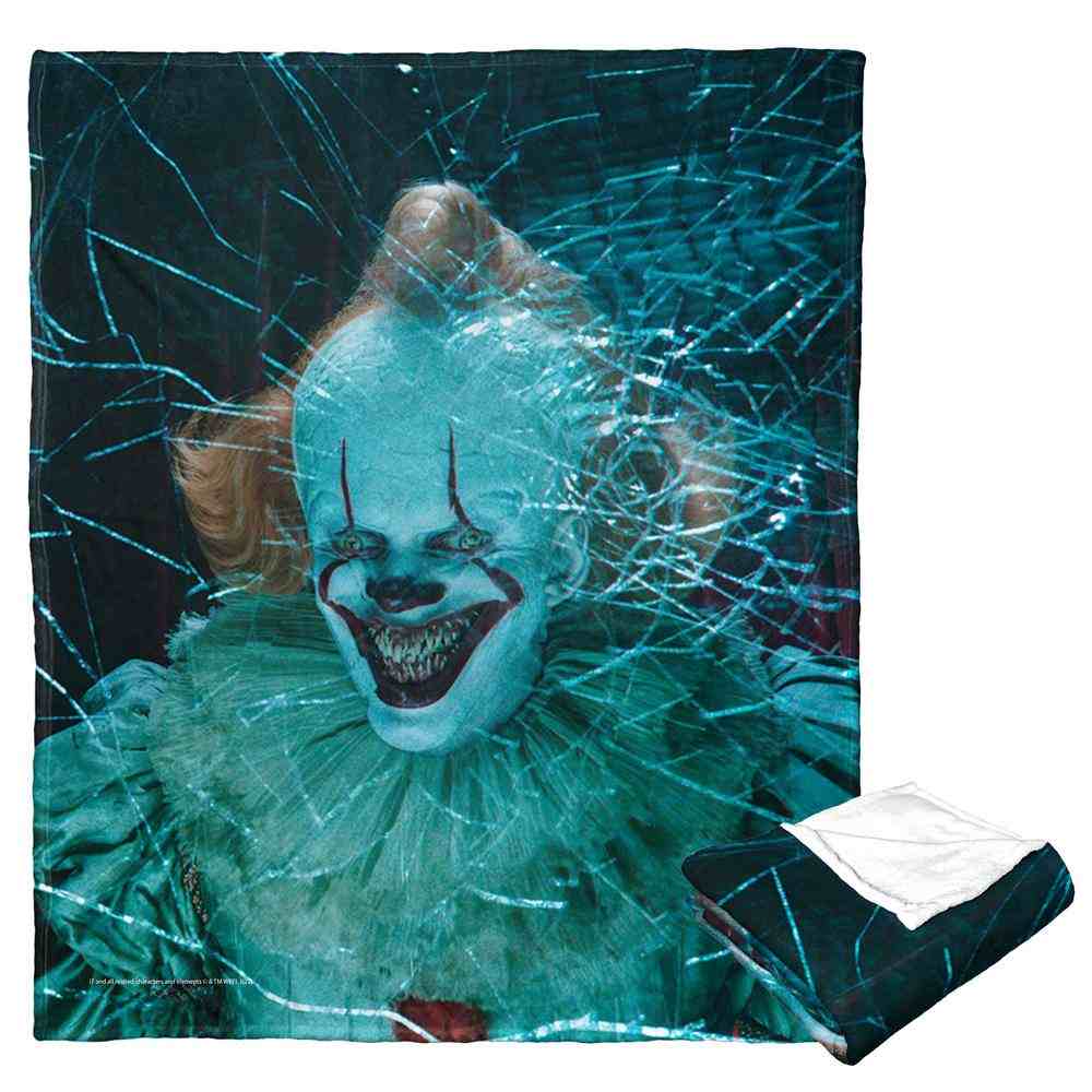 Warner Bros. Horror Clown Break Out Silk Touch Throw Blanket 50x60 Inches