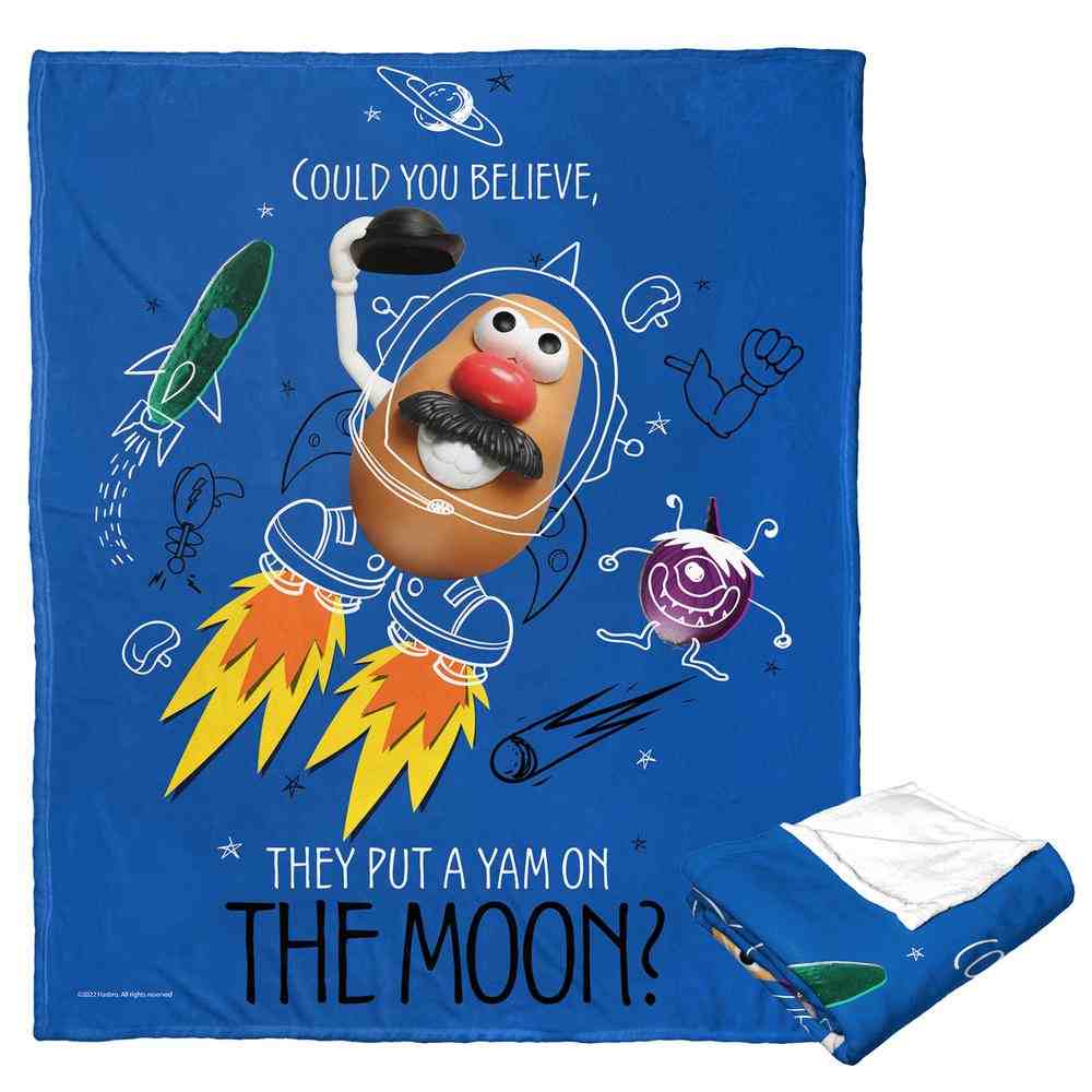 Hasbro Mr. Potato Head A Yam On The Moon Silk Touch Throw Blanket 50x60 Inches