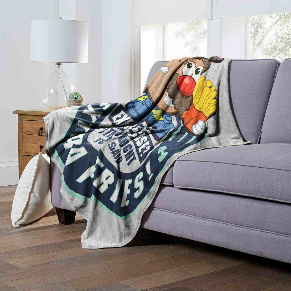 Hasbro Mr. Potato Head Exercise Extra Fries Silk Touch Throw Blanket 50x60 Inches