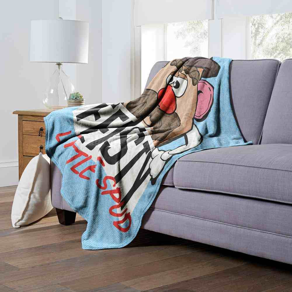 Hasbro Mr. Potato Head Feisty Little Spud Silk Touch Throw Blanket 50x60 Inches