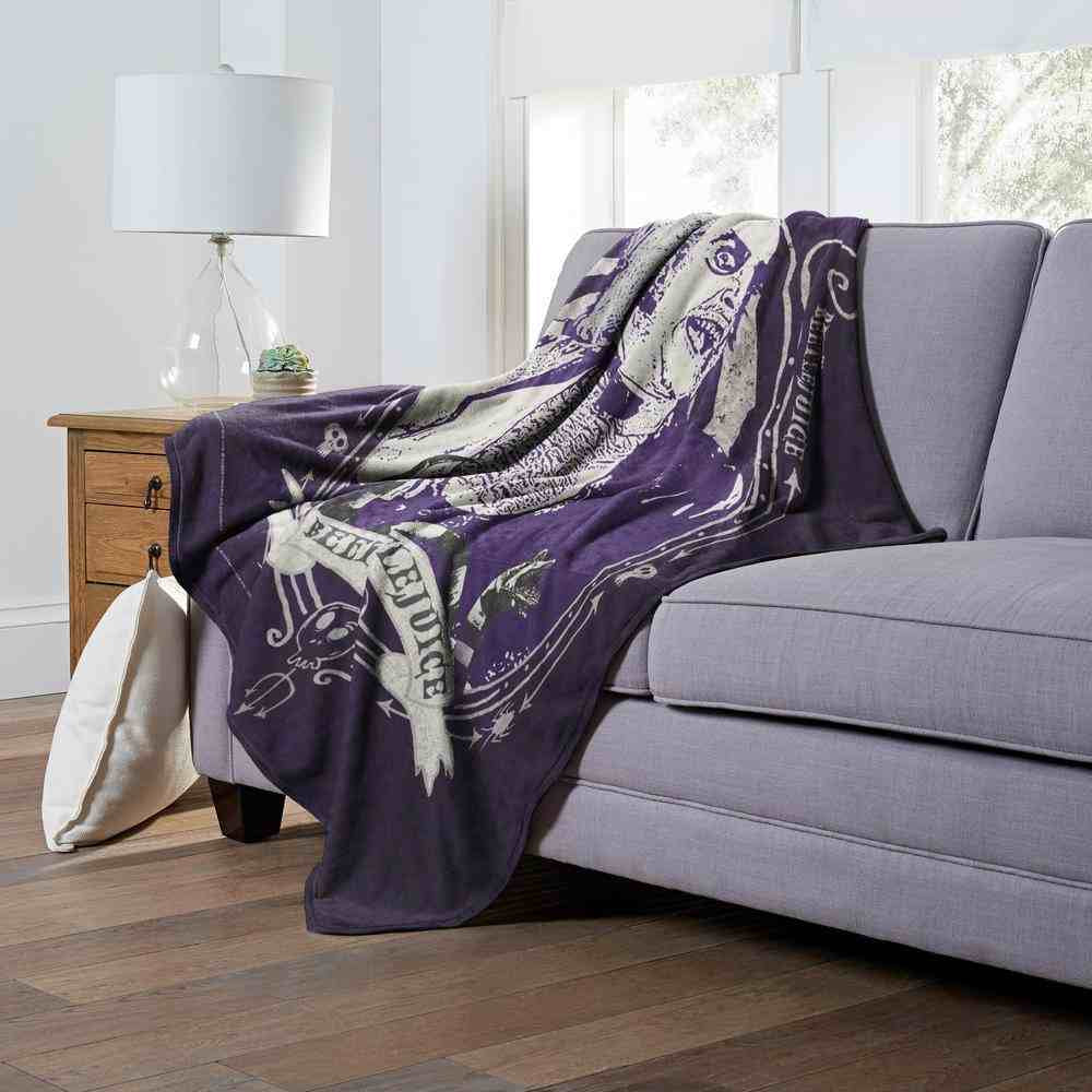 Warner Bros. Beetlejuice Purple Beetle Silk Touch Throw Blanket 50x60 Inches