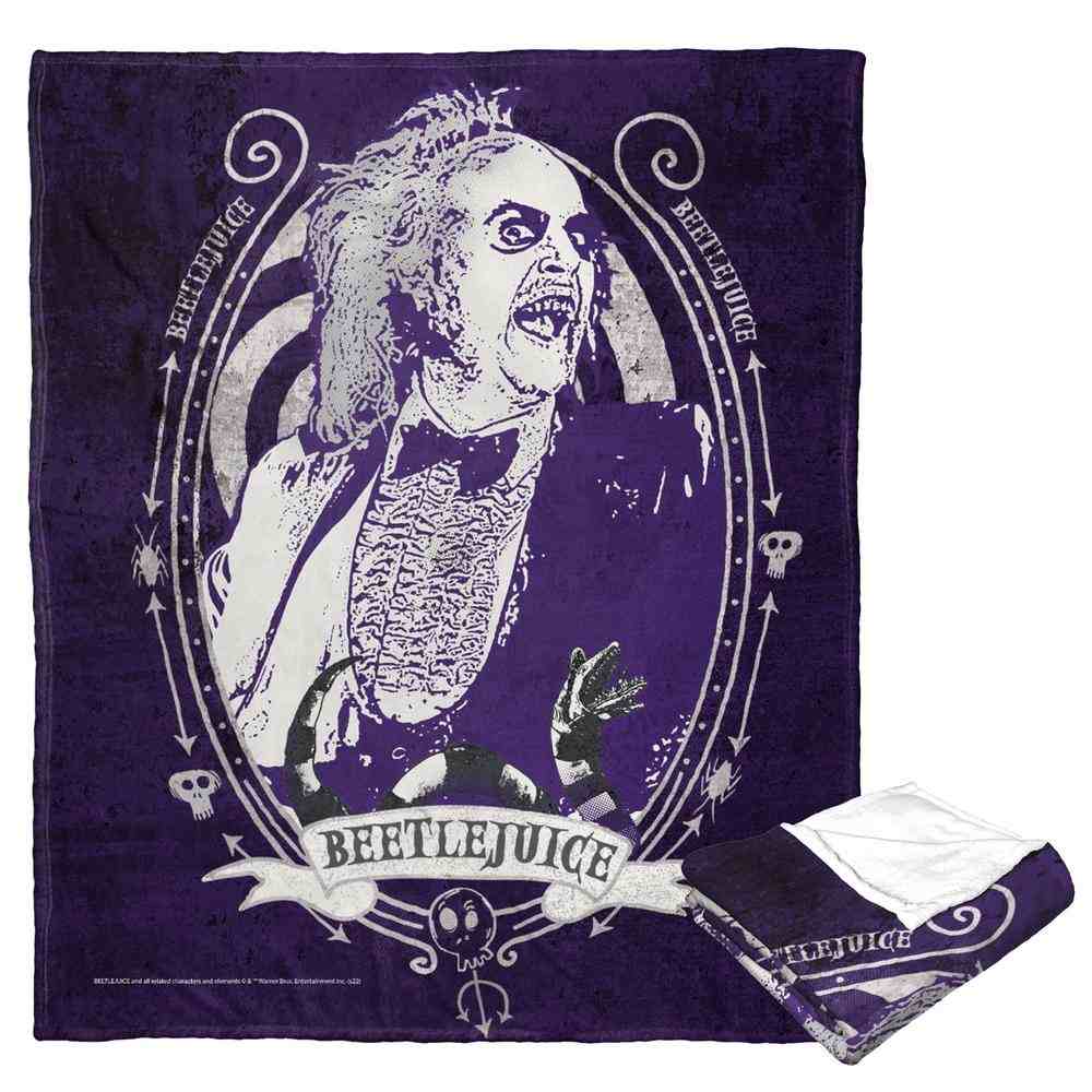 Warner Bros. Beetlejuice Purple Beetle Silk Touch Throw Blanket 50x60 Inches