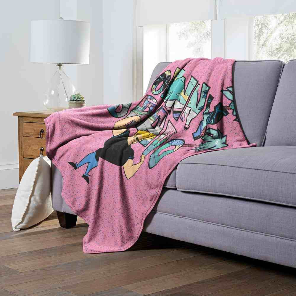 Cartoon Network Johnny Bravo Johnny's Life Silk Touch Throw Blanket 50x60 Inches