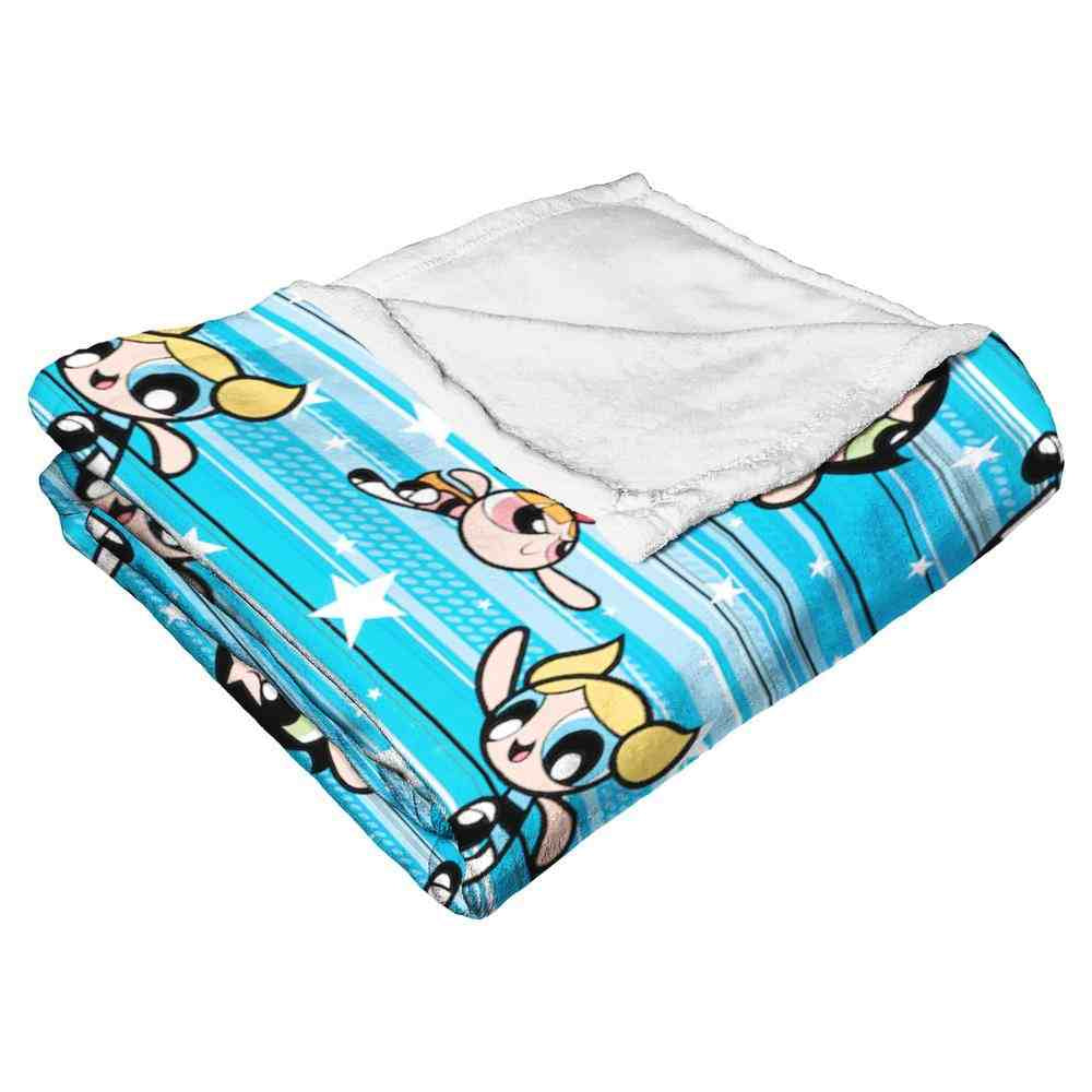 Cartoon Network Powerpuff Girls Flying Fast Silk Touch Throw Blanket 50x60 Inches