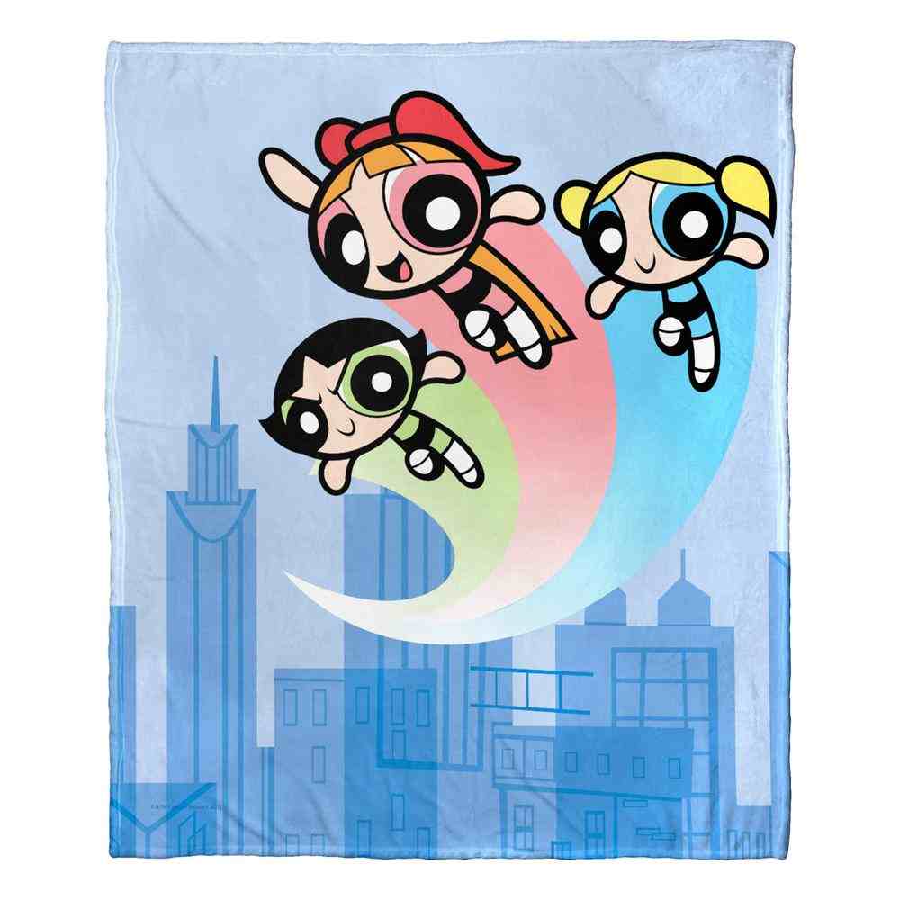 Cartoon Network Powerpuff Girls Protectors Of Townsville Silk Touch Throw Blanket 50x60 Inches