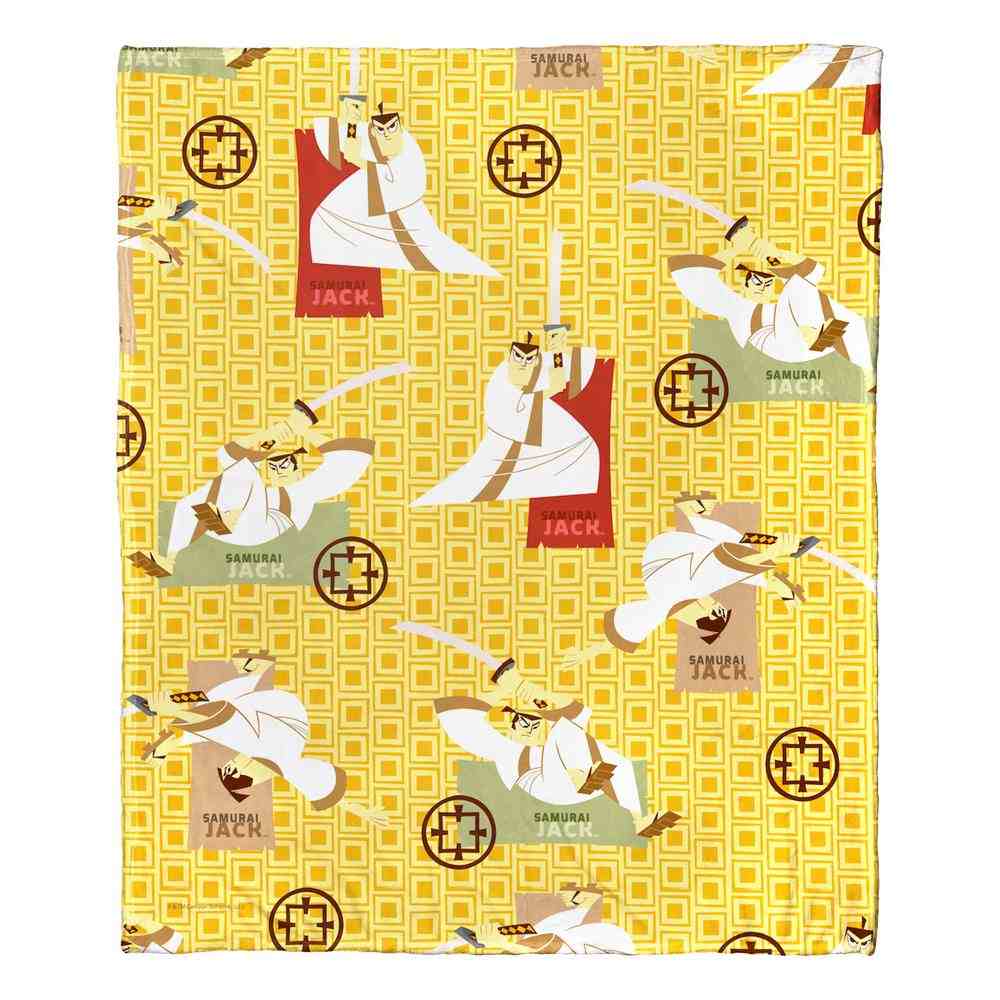 Cartoon Network Samurai Jack Fighting Jack Silk Touch Throw Blanket 50x60 Inches