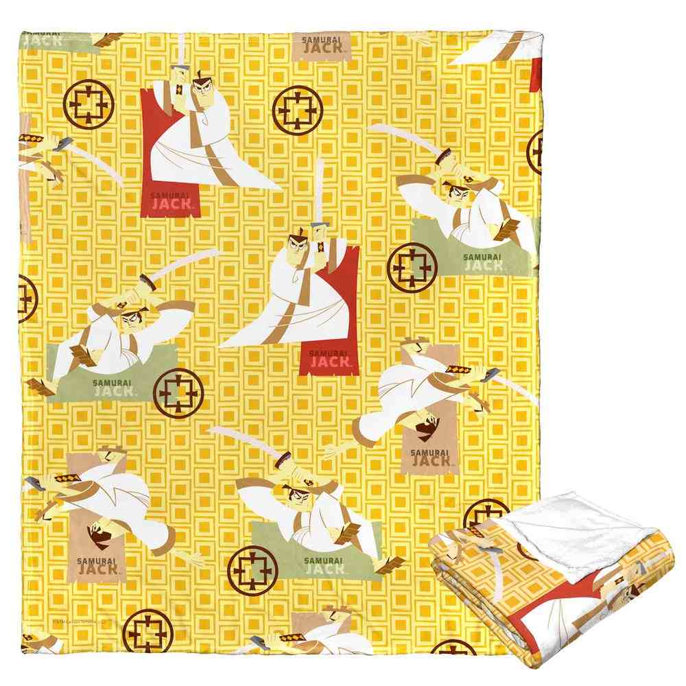 Cartoon Network Samurai Jack Fighting Jack Silk Touch Throw Blanket 50x60 Inches