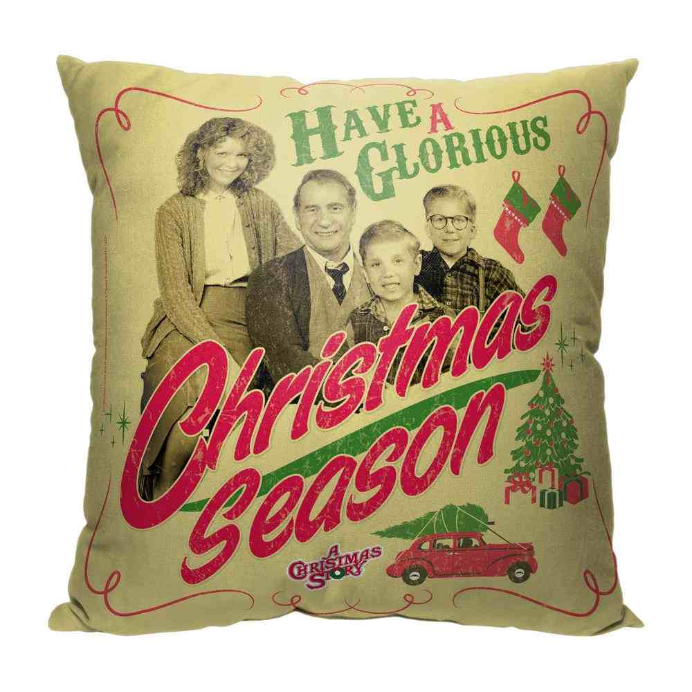 Warner Bros. A Christmas Story Glorious Christmas Season Throw Pillow 18x18 Inches