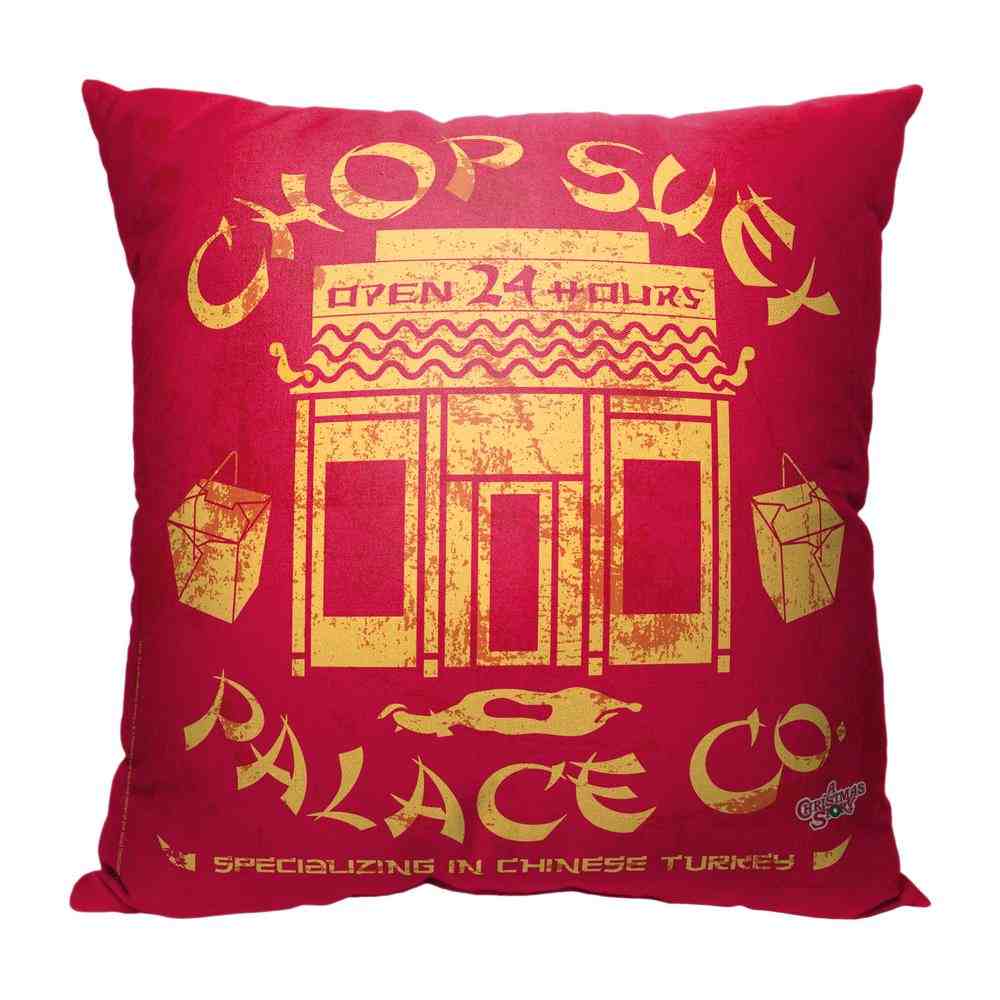 Warner Bros. A Christmas Story Chop Suey Palace Throw Pillow 18x18 Inches