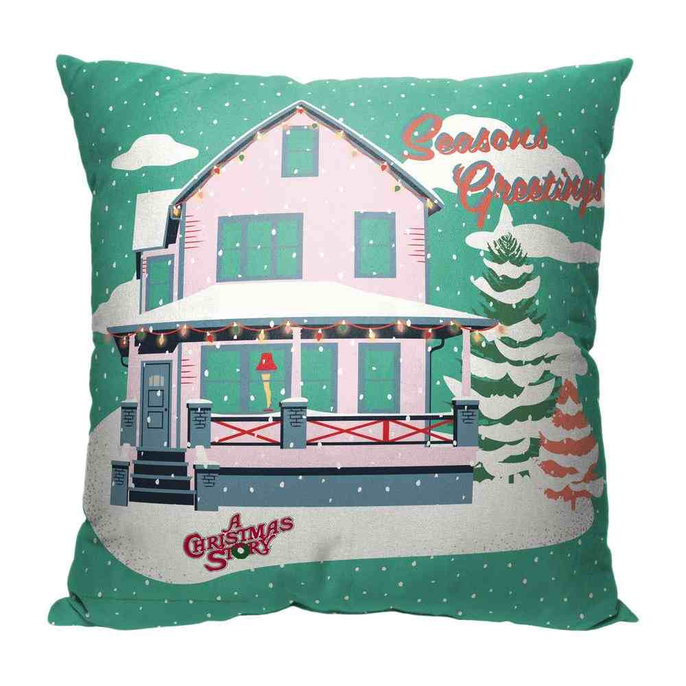 Warner Bros. A Christmas Story Seasons Greetings Throw Pillow 18x18 Inches