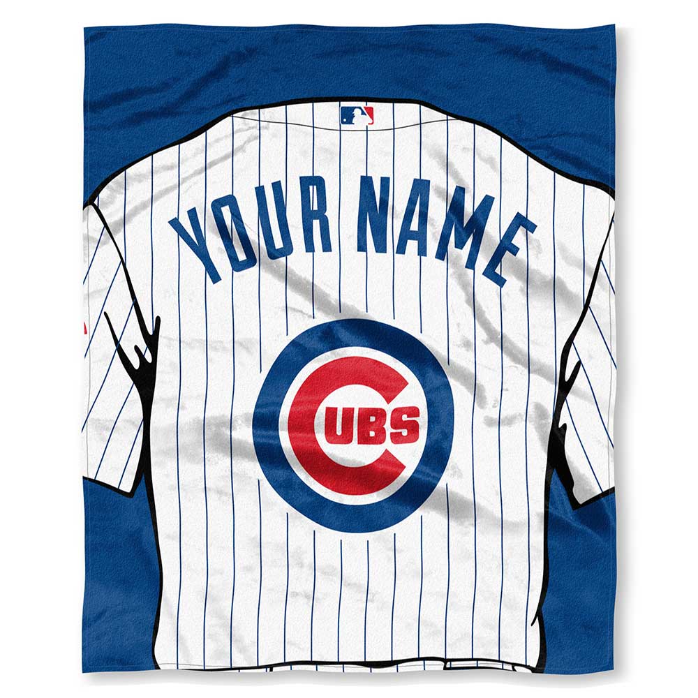 MLB Chicago Cubs Jersey Personalized Silk Touch Throw Blanket 50x60 Inches
