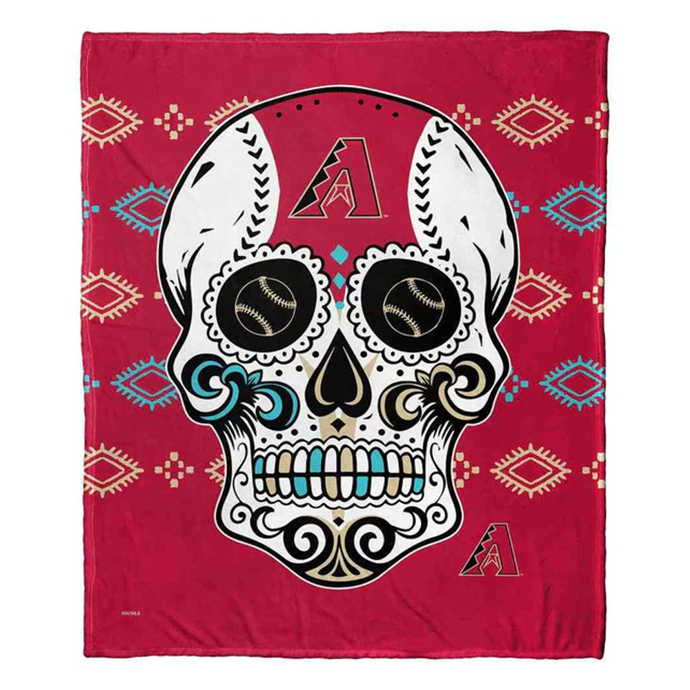 MLB Arizona Diamondbacks Candy Skull Silk Touch Throw Blanket 50x60 Inches