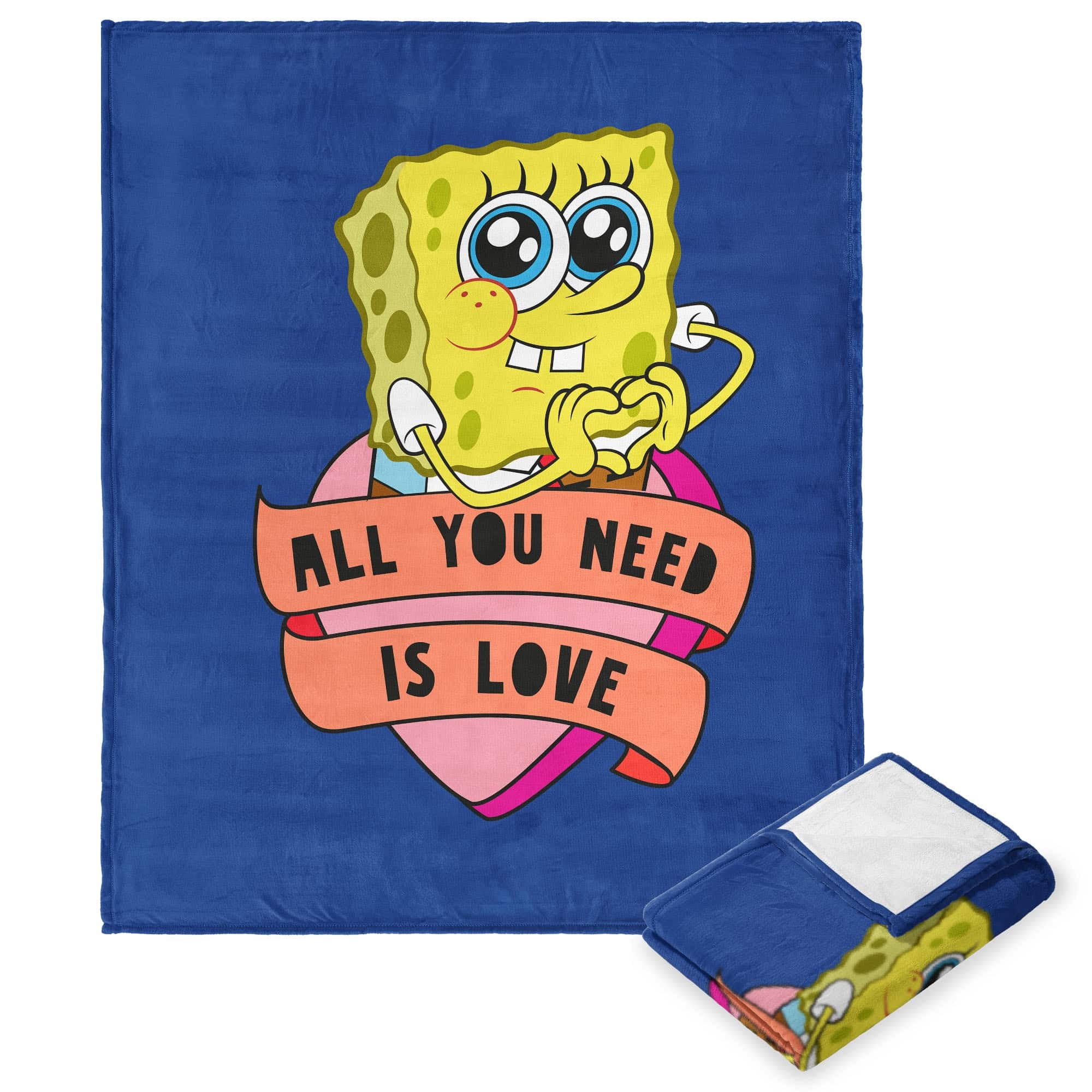 Nickelodeon Spongebob Squarepants Hearty Sponge Silk Touch Throw Blanket 50x60 Inches