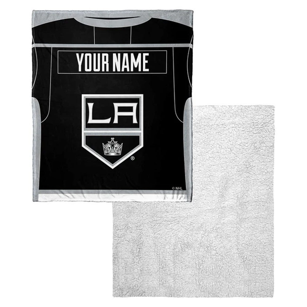 NHL Los Angeles Kings Jersey Personalized Silk Touch Sherpa Throw Blanket 50x60 Inches