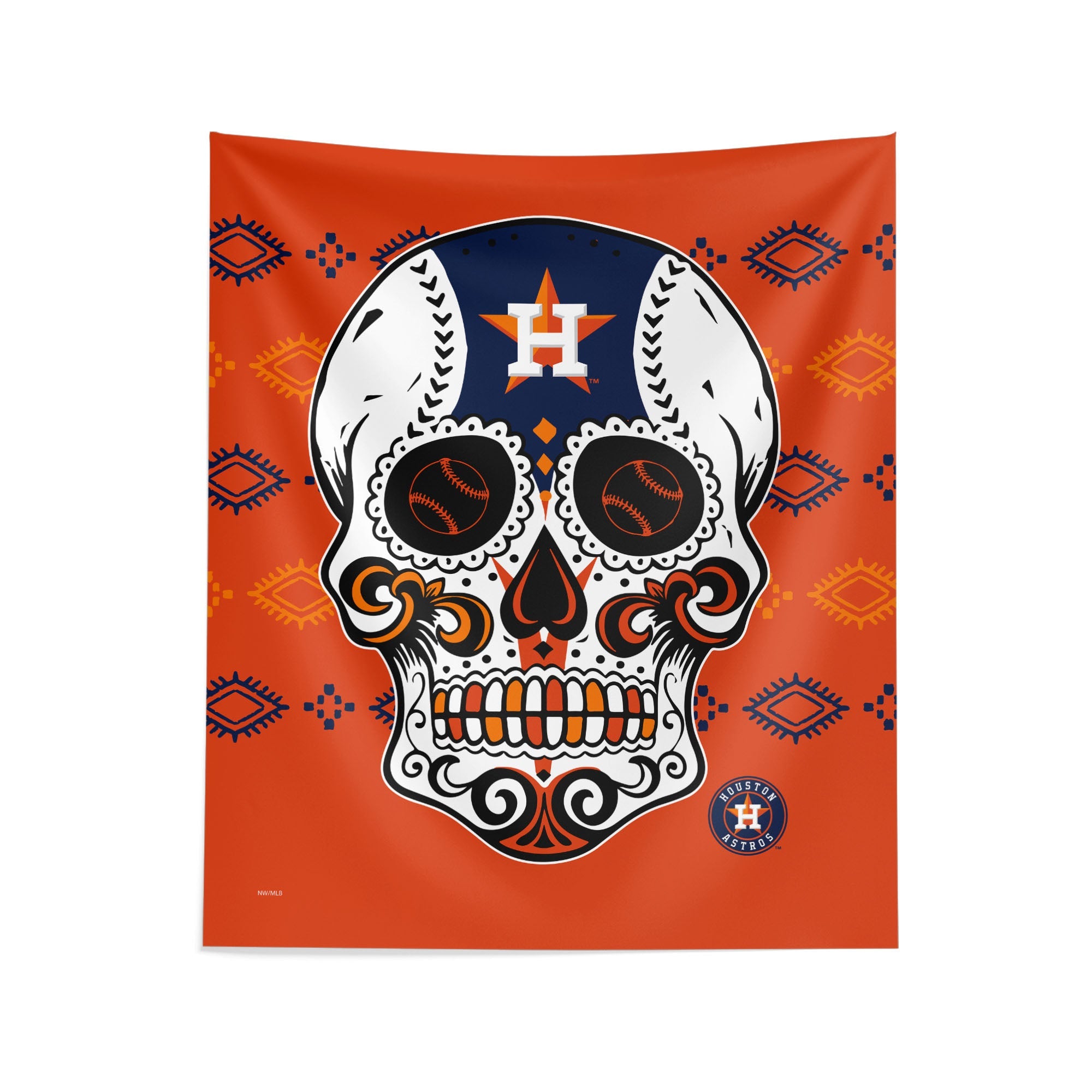 MLB Houston Astros Candy Skull Wall Hanging 34¡Á40 Inches