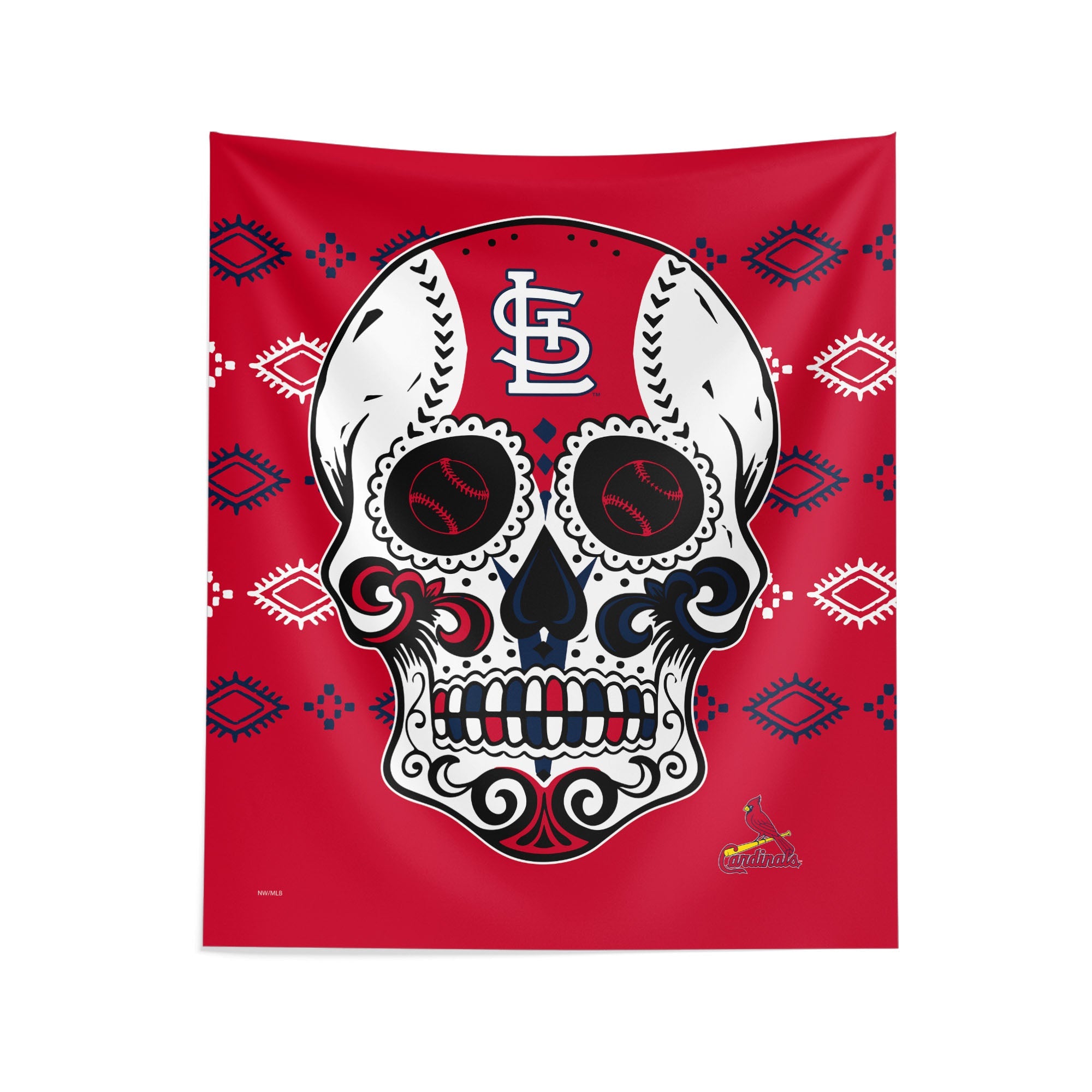 MLB St. Louis Cardinals Candy Skull Wall Hanging 34¡Á40 Inches