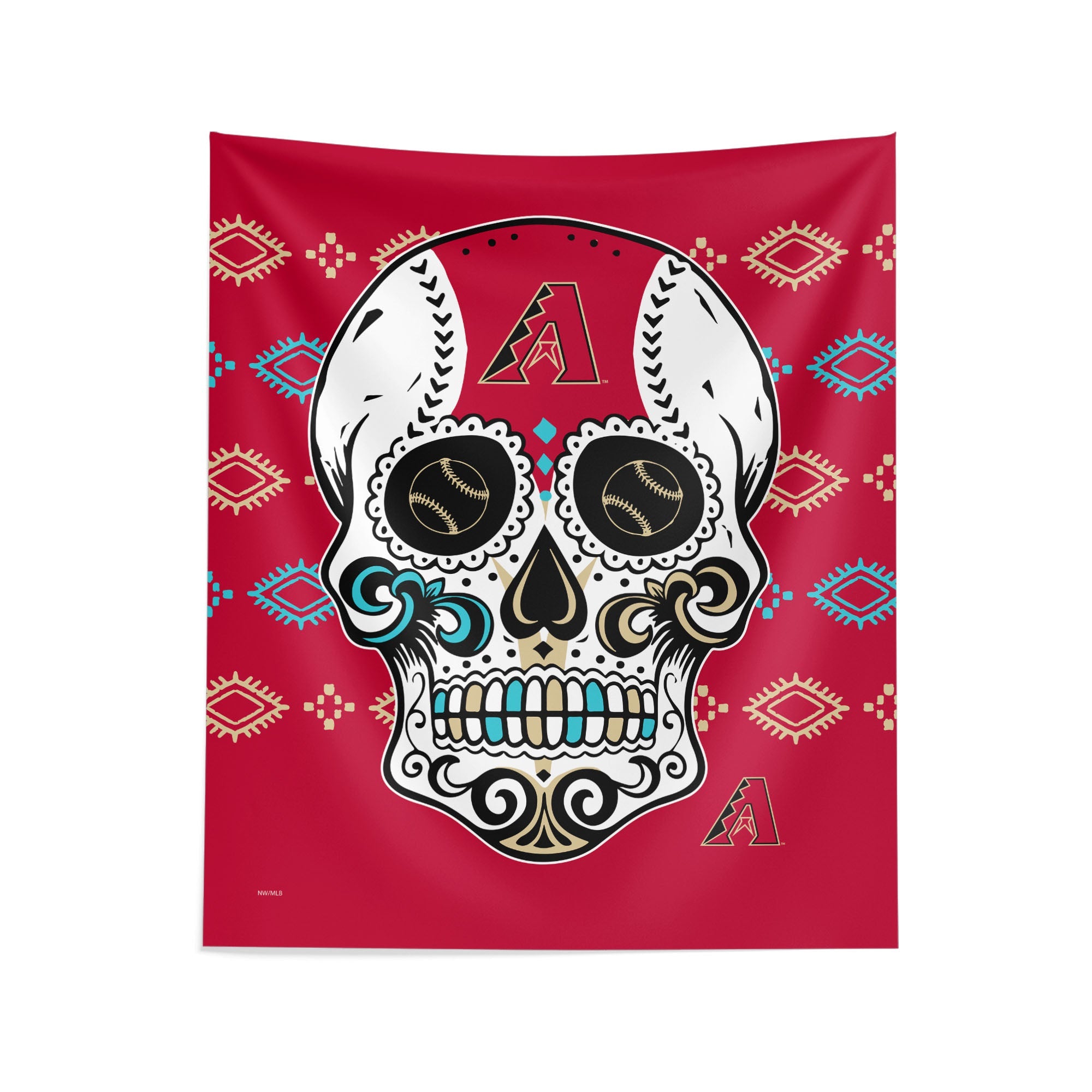 MLB Arizona Diamondbacks Candy Skull Wall Hanging 34¡Á40