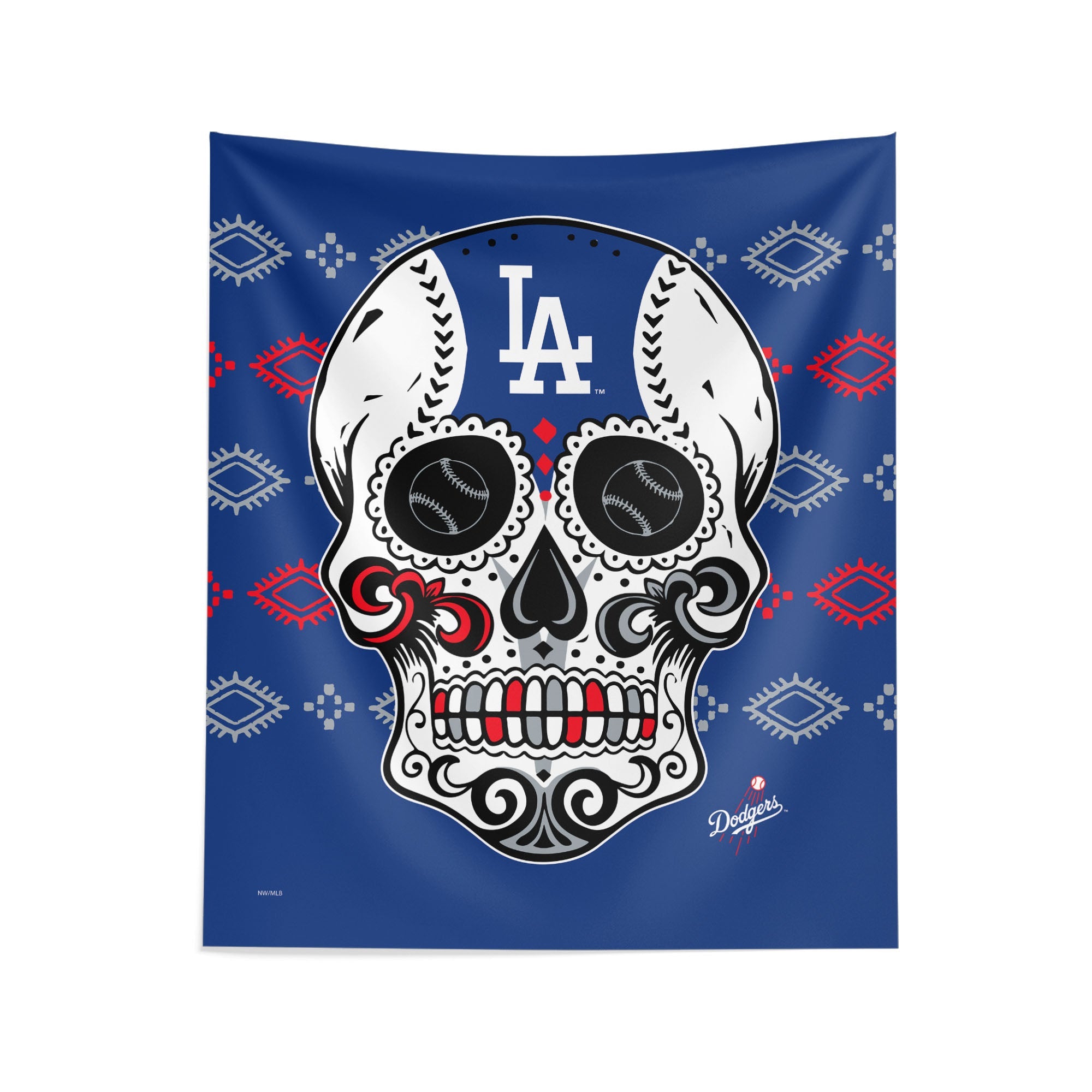 MLB Los Angeles Dodgers Candy Skull Wall Hanging 34¡Á40 Inches