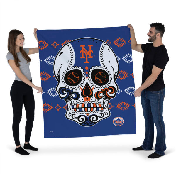MLB New York Mets Candy Skull Wall Hanging 34¡Á40 Inches