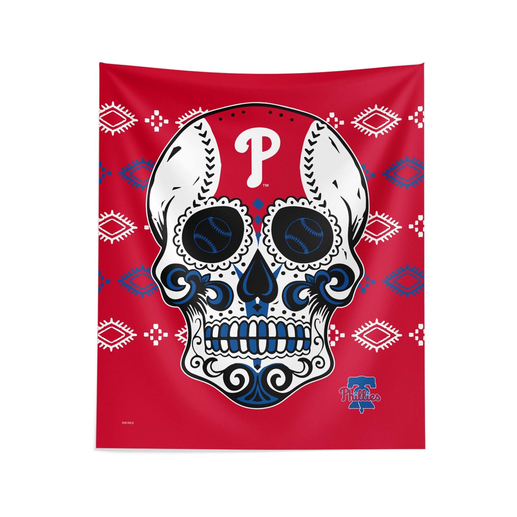 MLB Philadelphia Phillies Candy Skull Wall Hanging 34¡Á40 Inches