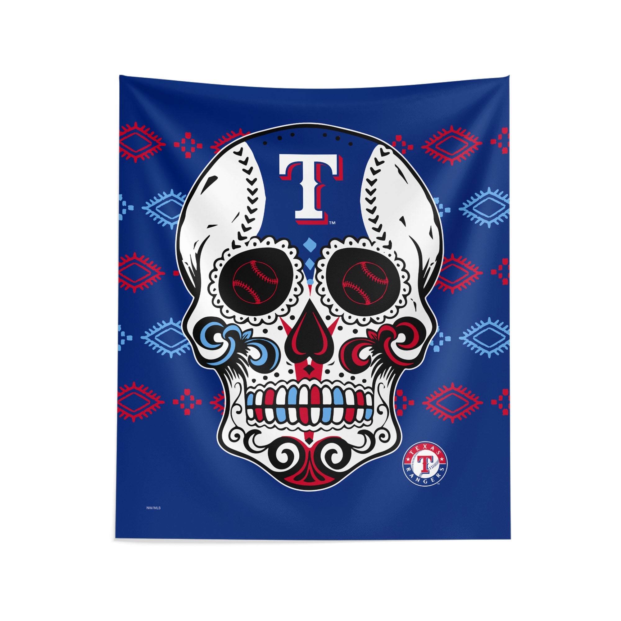 MLB Texas Rangers Candy Skull Wall Hanging 34¡Á40 Inches