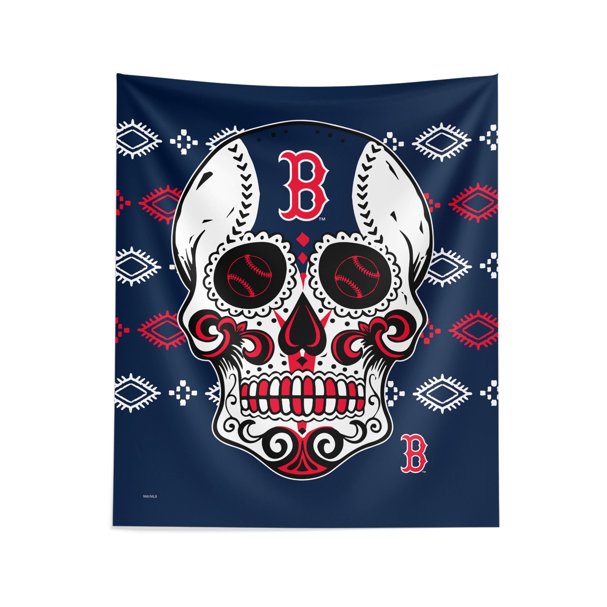 MLB Boston Red Sox Candy Skull Wall Hanging 34¡Á40