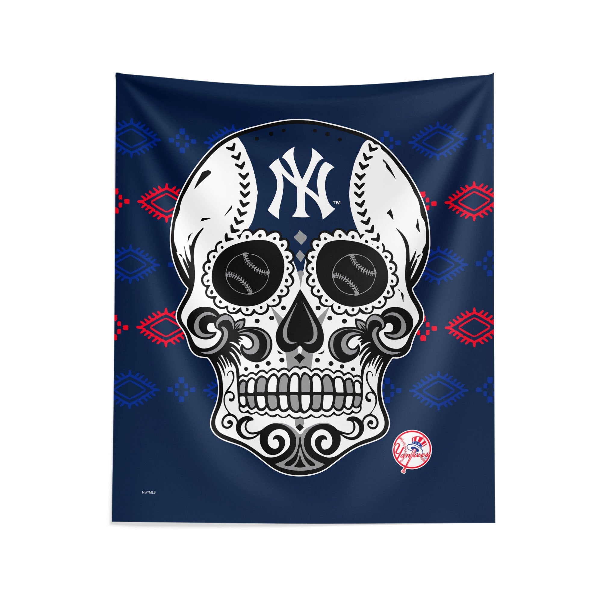 MLB New York Yankees Candy Skull Wall Hanging 34¡Á40 Inches