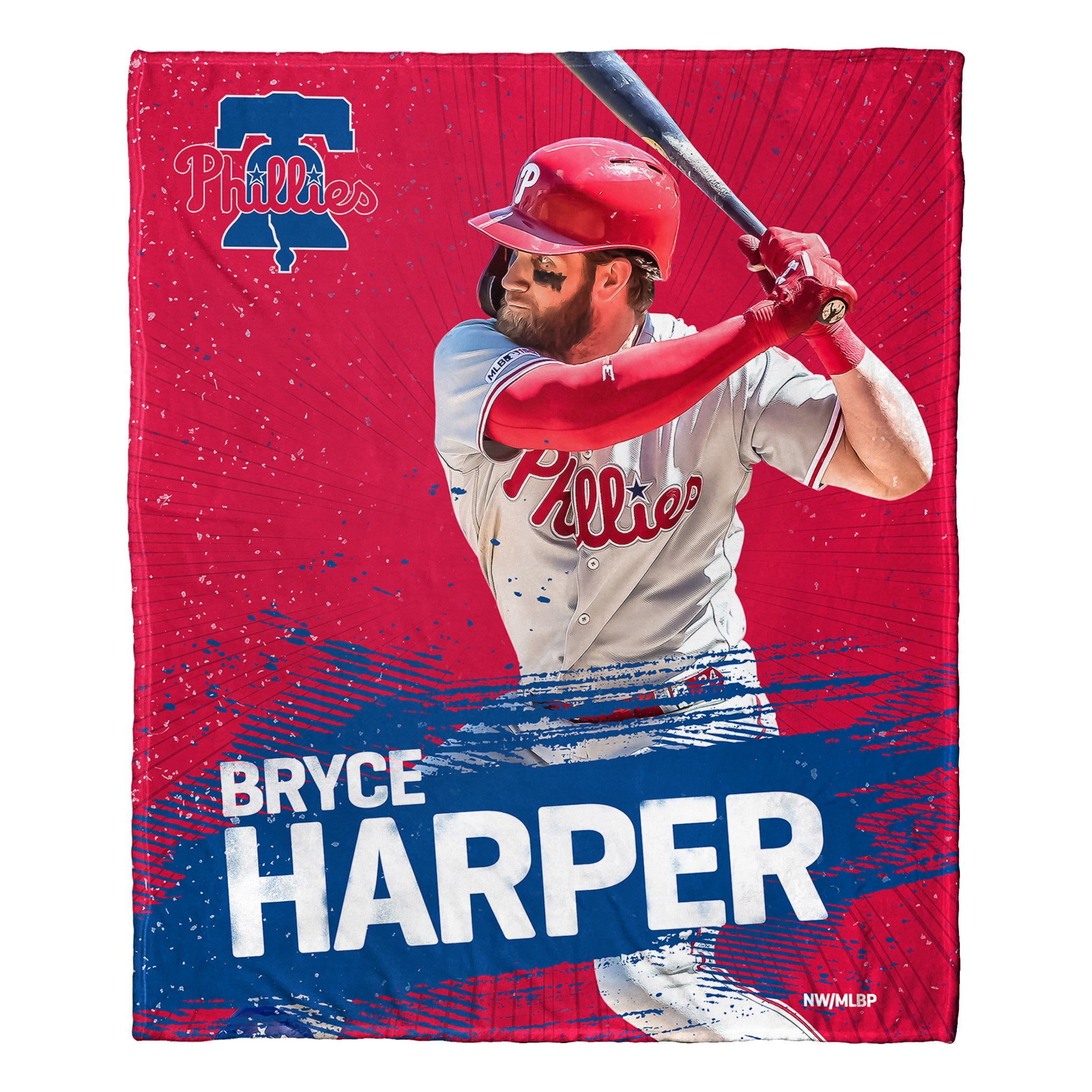 MLB Philadelphia Phillies Bryce Harper Silk Touch Throw Blanket 50x60 Inches
