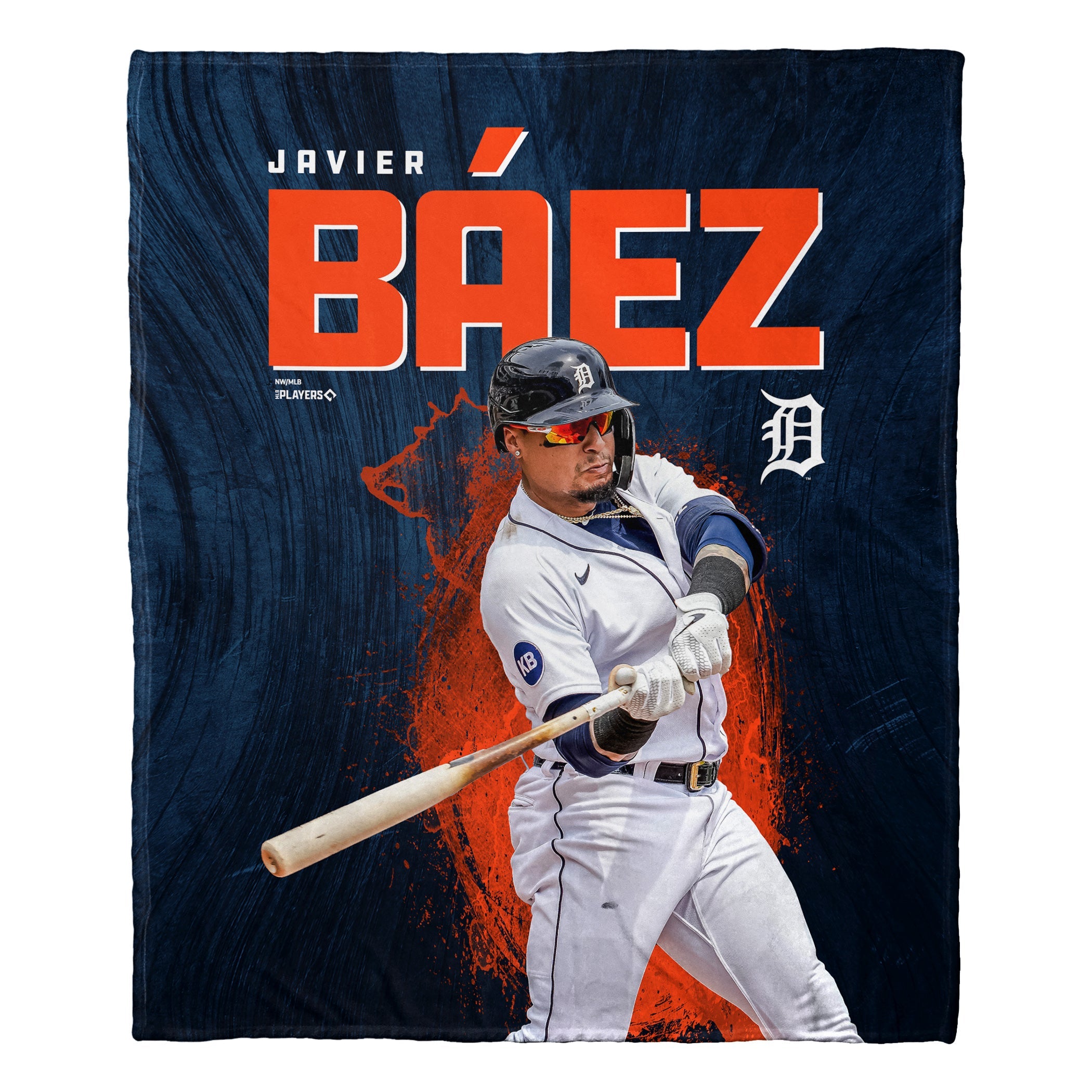 MLB Detroit Tigers Javier Baez Silk Touch Throw Blanket 50x60 Inches