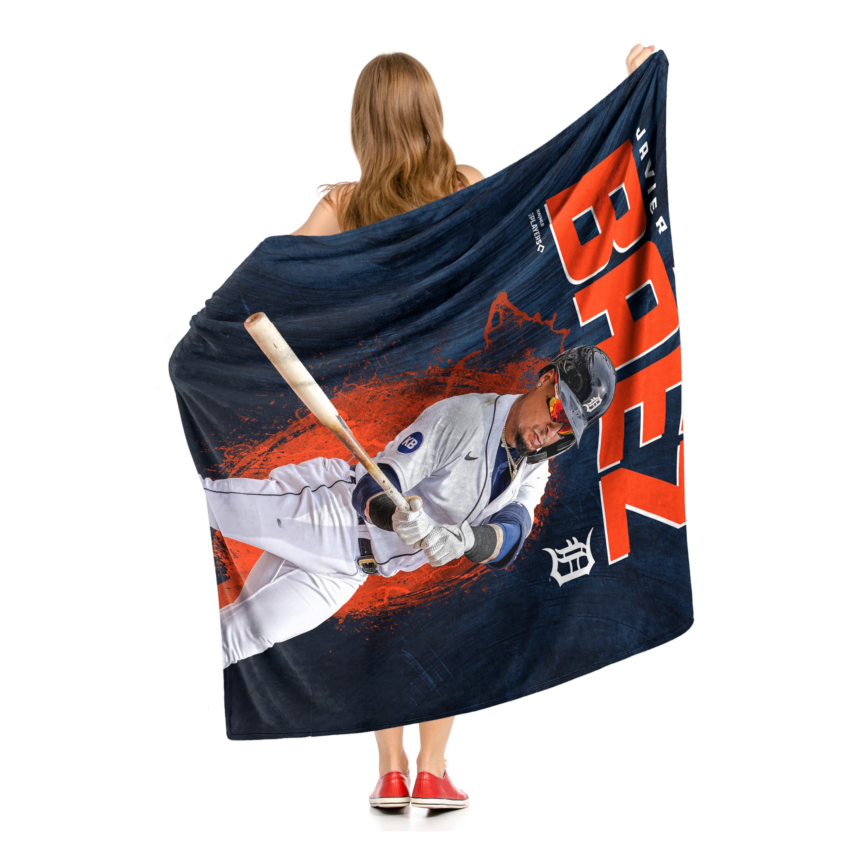 MLB Detroit Tigers Javier Baez Silk Touch Throw Blanket 50x60 Inches