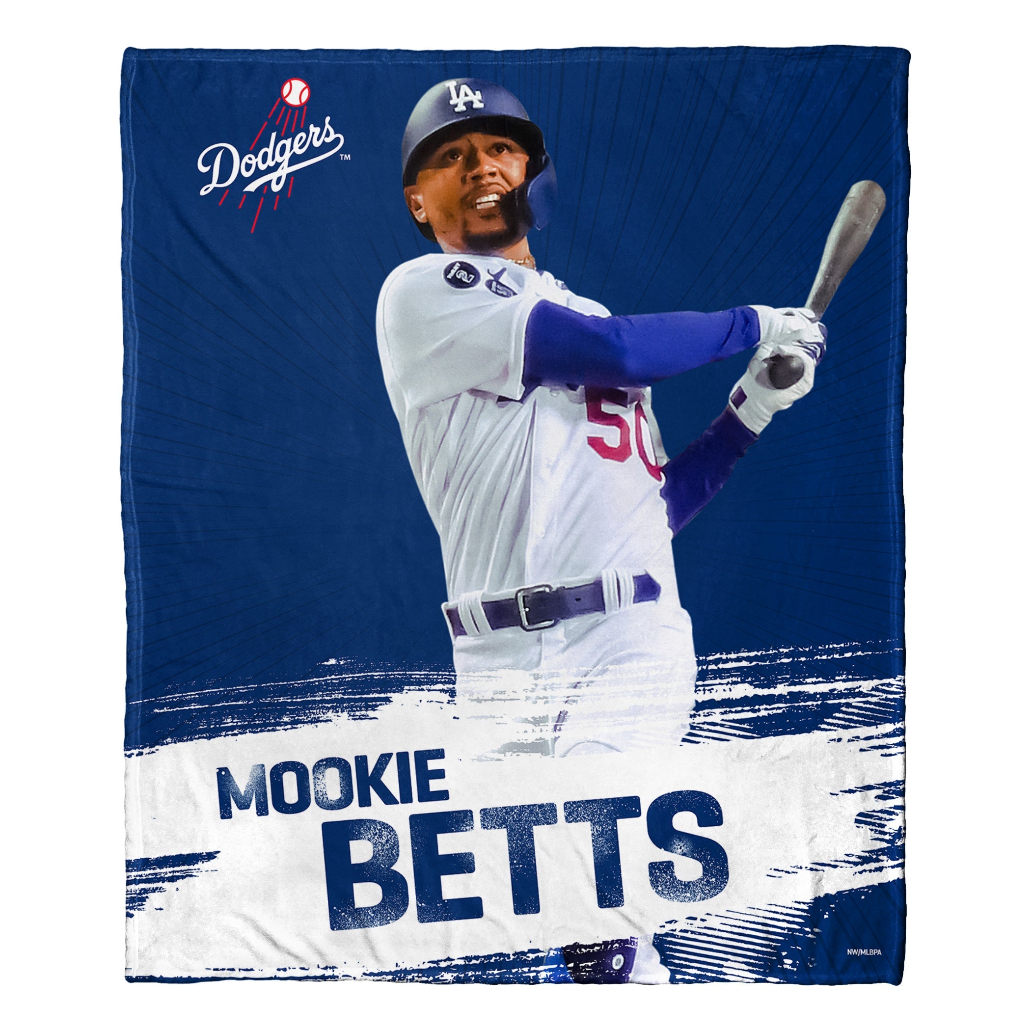 MLB Los Angeles Dodgers Mookie Betts Silk Touch Throw Blanket 50x60 Inches