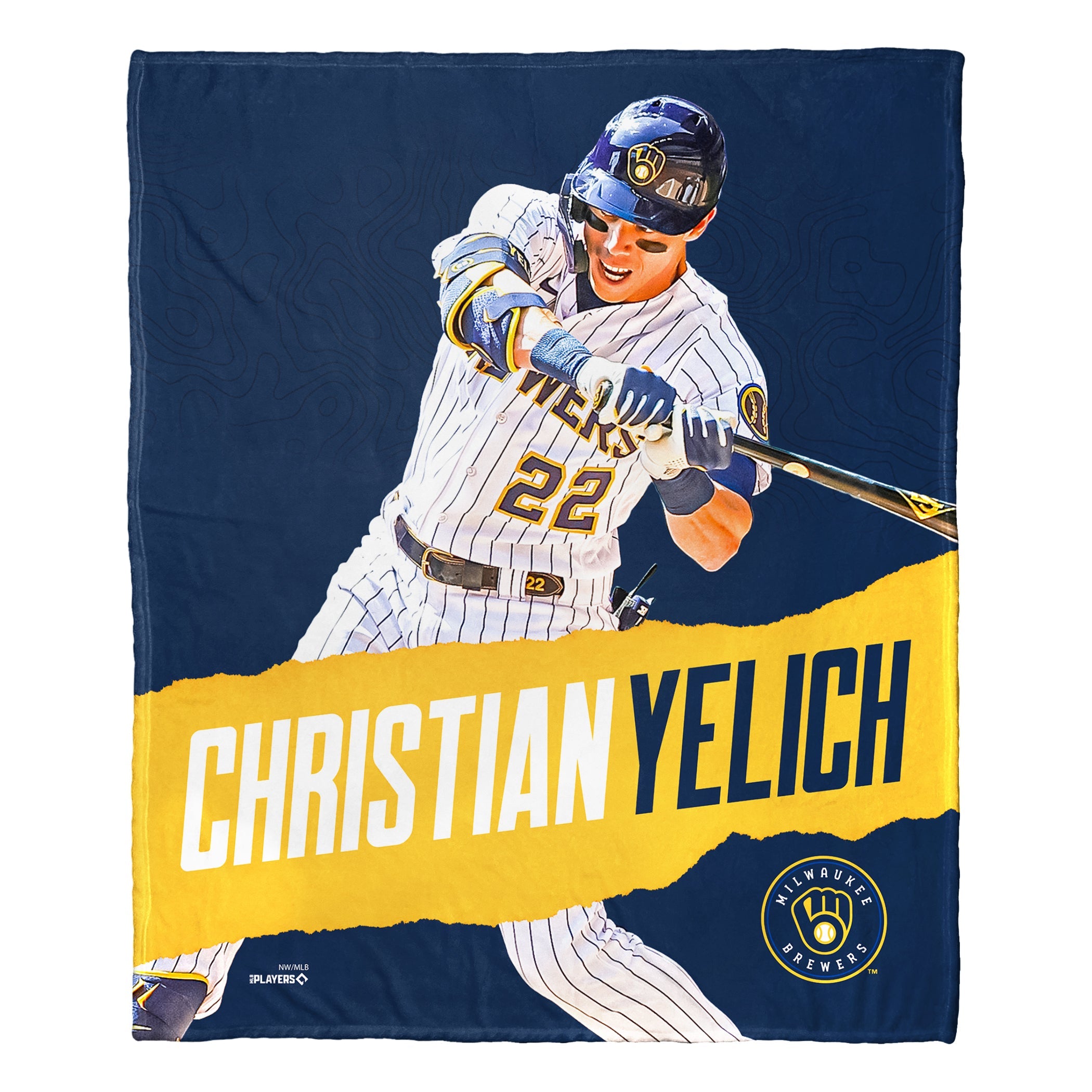 MLB Milwaukee Brewers Christian Yelich Silk Touch Sherpa Throw Blanket 50x60 Inches