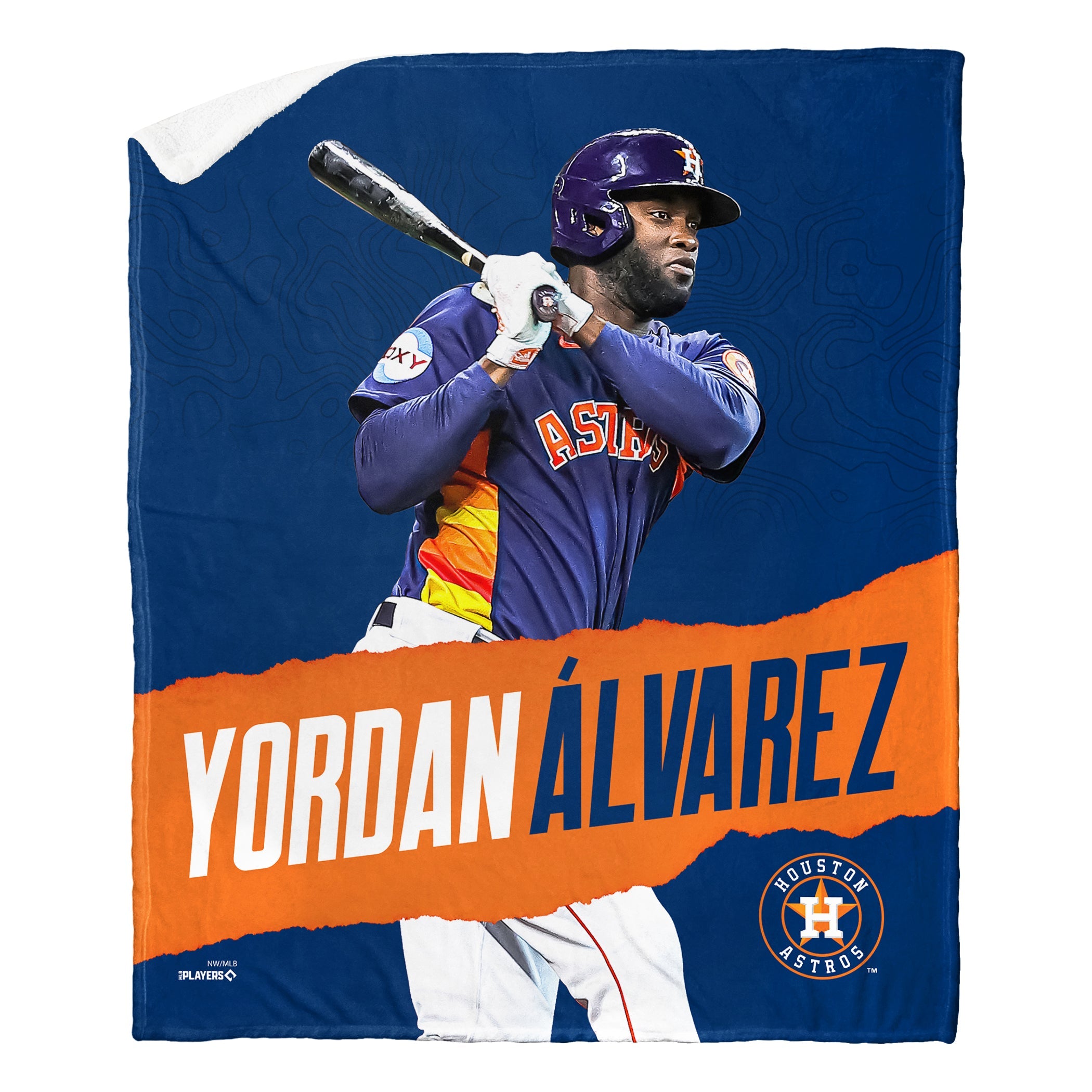 MLB Houston Astros Yordan Alvarez Silk Touch Sherpa Throw Blanket 50x60 Inches