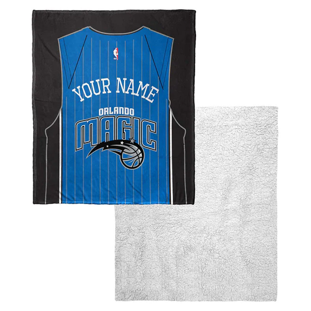 NBA Orlando Magic Jersey Personalized Silk Touch Sherpa Throw Blanket 50x60 Inches