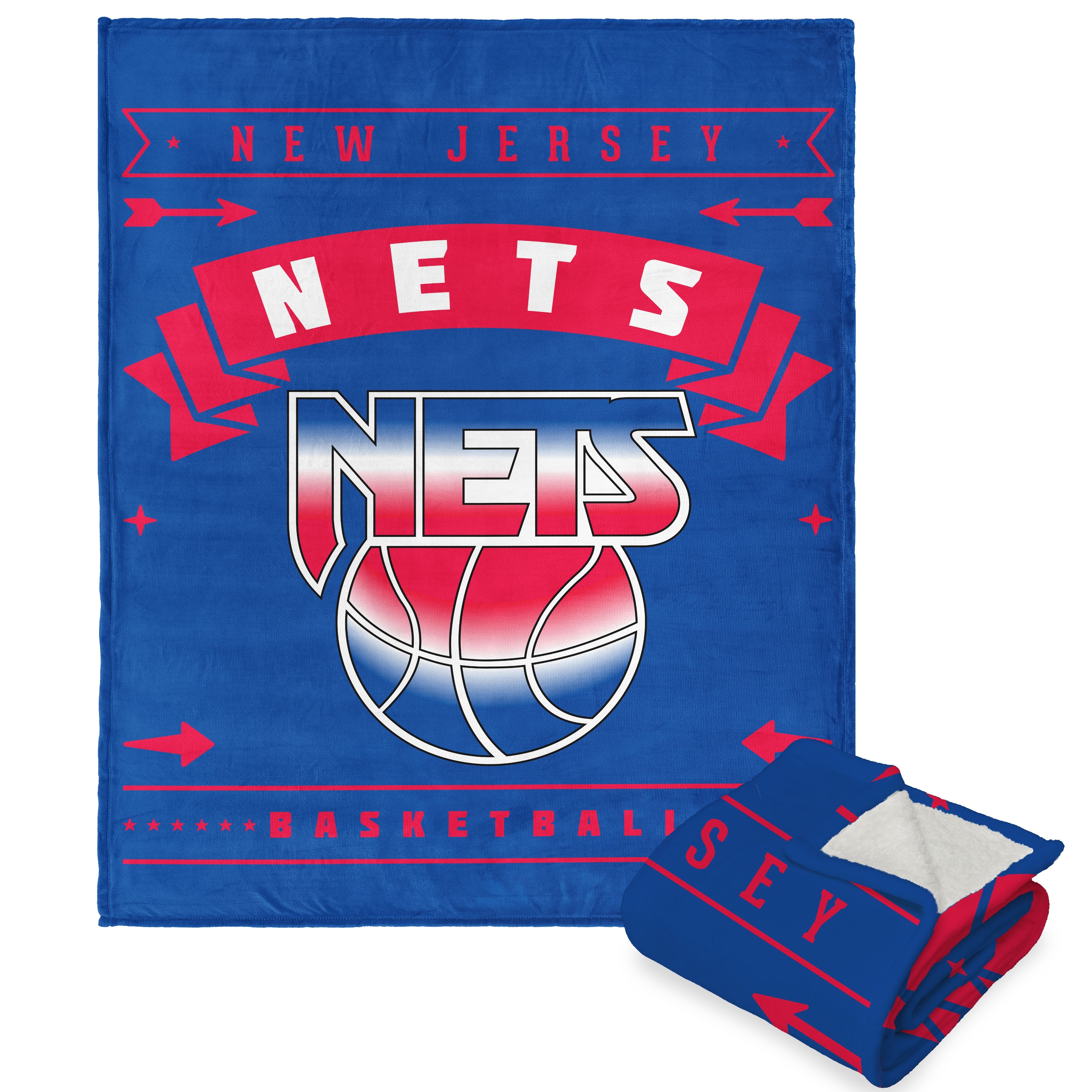 NBA Brooklyn Nets Hardwood Classics Silk Touch Sherpa Throw Blanket 50x60 Inches
