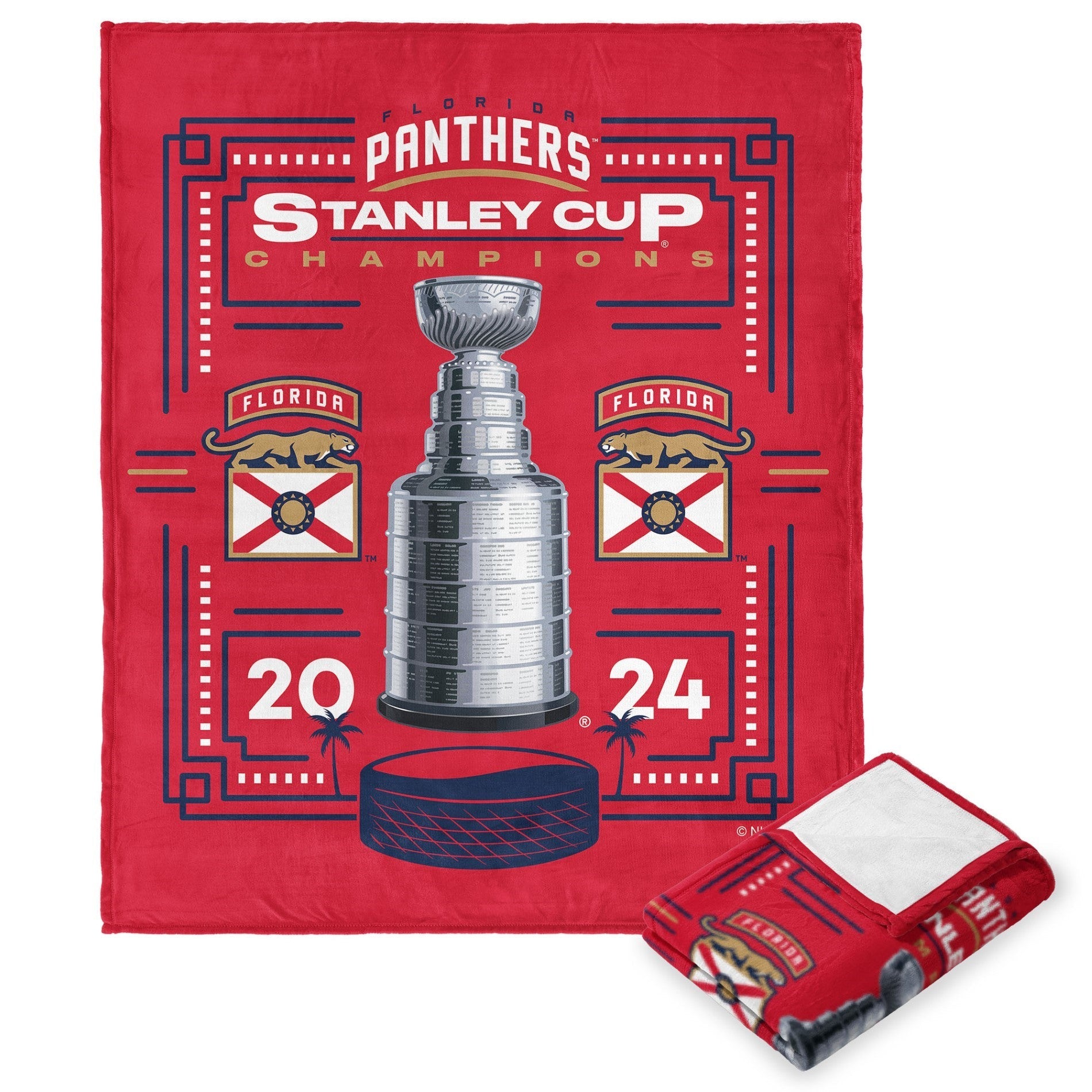 NHL Florida Panthers Dynamic Silk Touch Throw Blanket 50x60 Inches