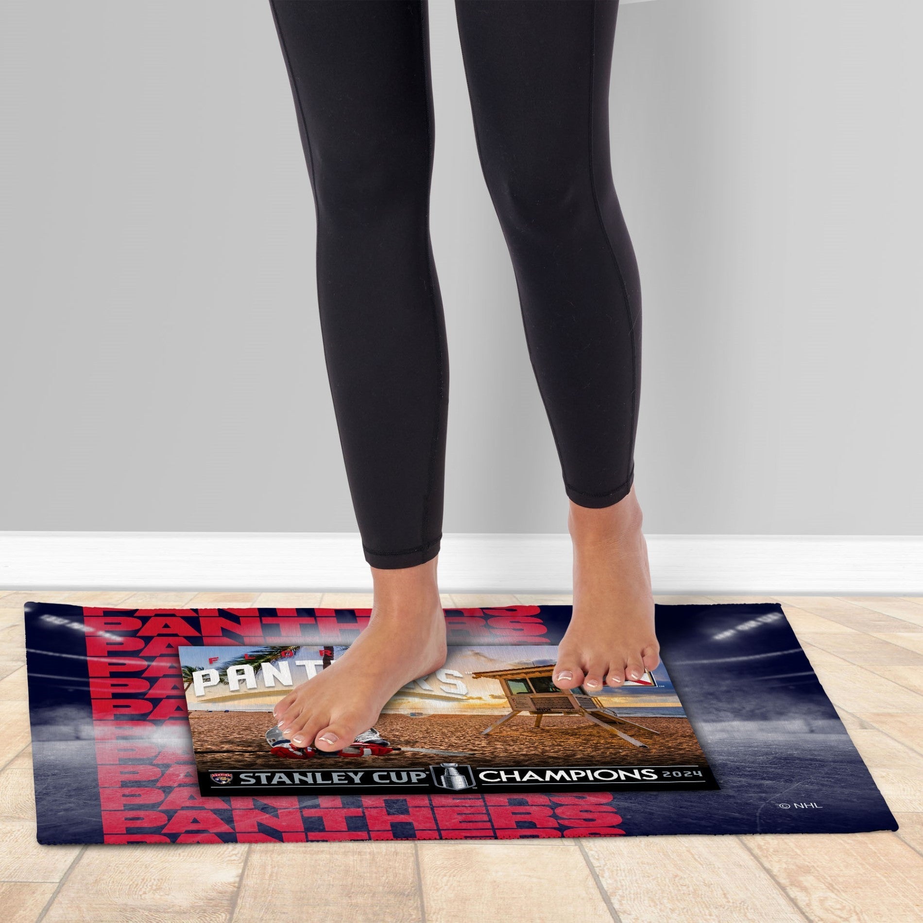 NHL Florida Panthers Repeater Washable Rug 20 x 32 Inches