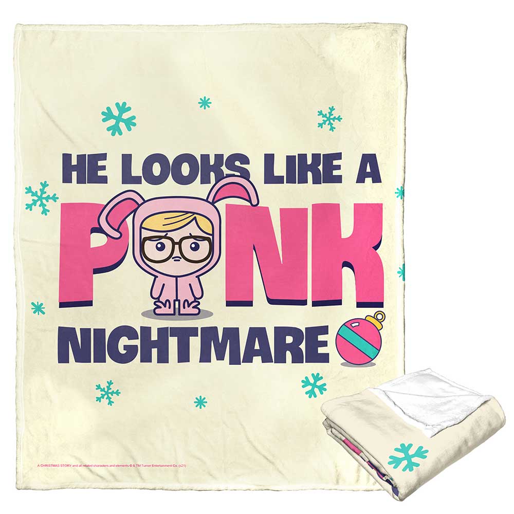 Warner Bros. A Christmas Story Pink Nightmare Silk Touch Throw Blanket 50x60 Inches