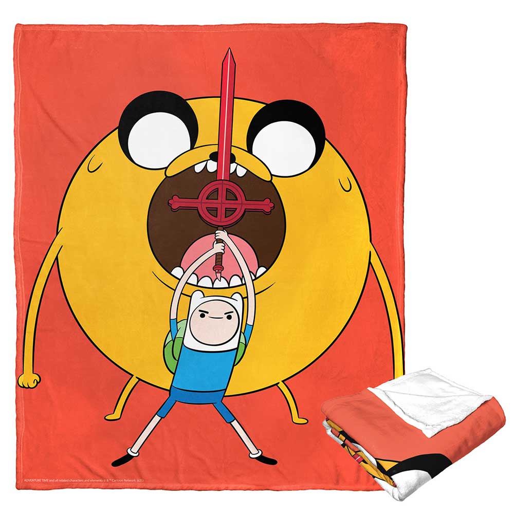 Cartoon Network Adventure Time Round Boy Silk Touch Throw Blanket 50x60 Inches