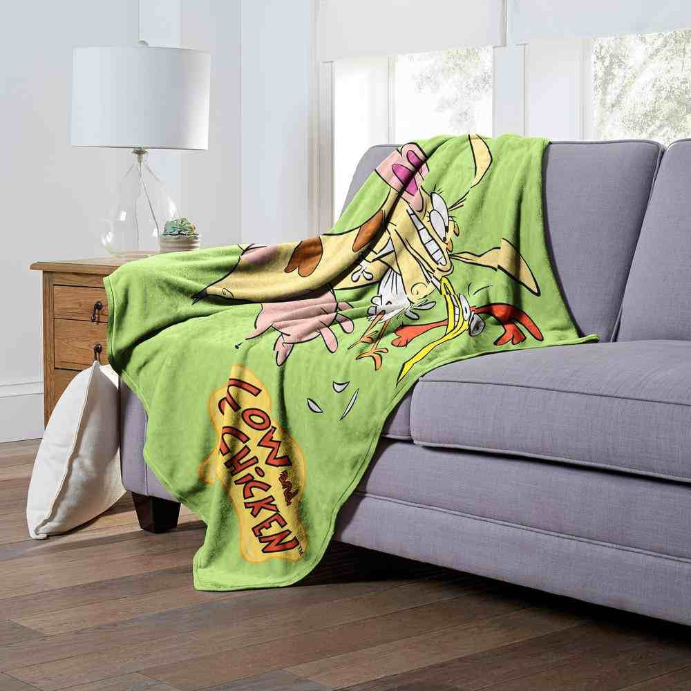 Cartoon Network Cow And Chicken Strange Siblings Silk Touch Throw Blanket 50x60 Inches