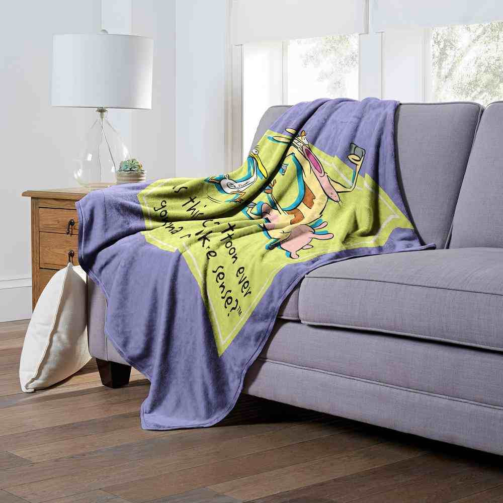 Cartoon Network Cow And Chicken Will This Make Sense Silk Touch Throw Blanket 50x60 Inches