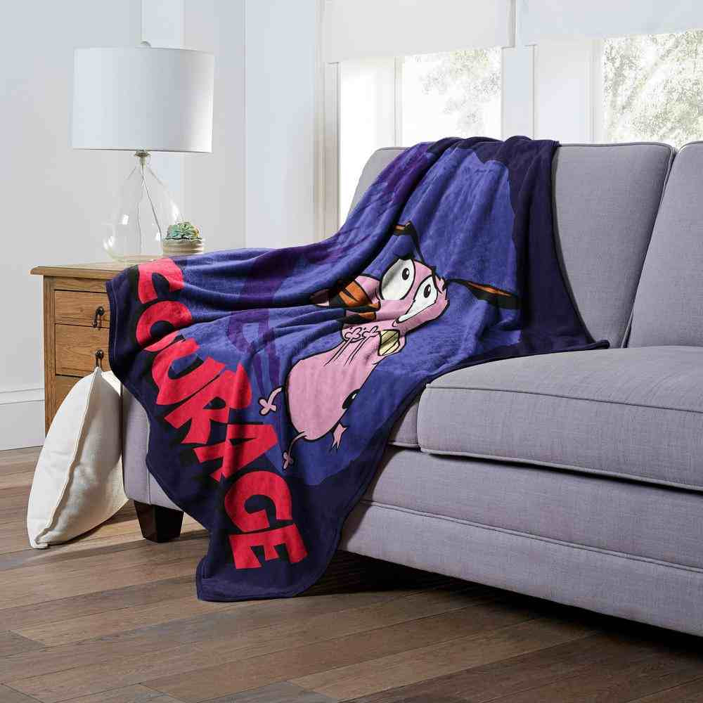 Cartoon Network Courage The Cowardly Dog Face Your Fears Silk Touch Throw Blanket 50x60 Inches
