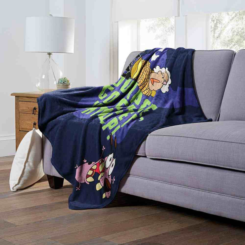Cartoon Network Courage The Cowardly Dog Go Get Help Silk Touch Throw Blanket 50x60 Inches