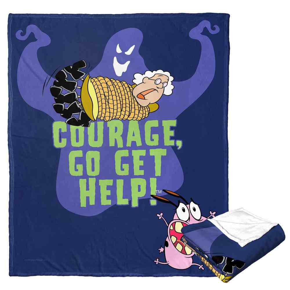 Cartoon Network Courage The Cowardly Dog Go Get Help Silk Touch Throw Blanket 50x60 Inches