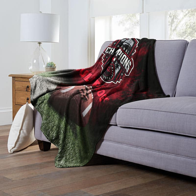 NCAA Georgia Bulldogs 2022 National Football Champions Silk Touch Throw Blanket 50x60 Inches