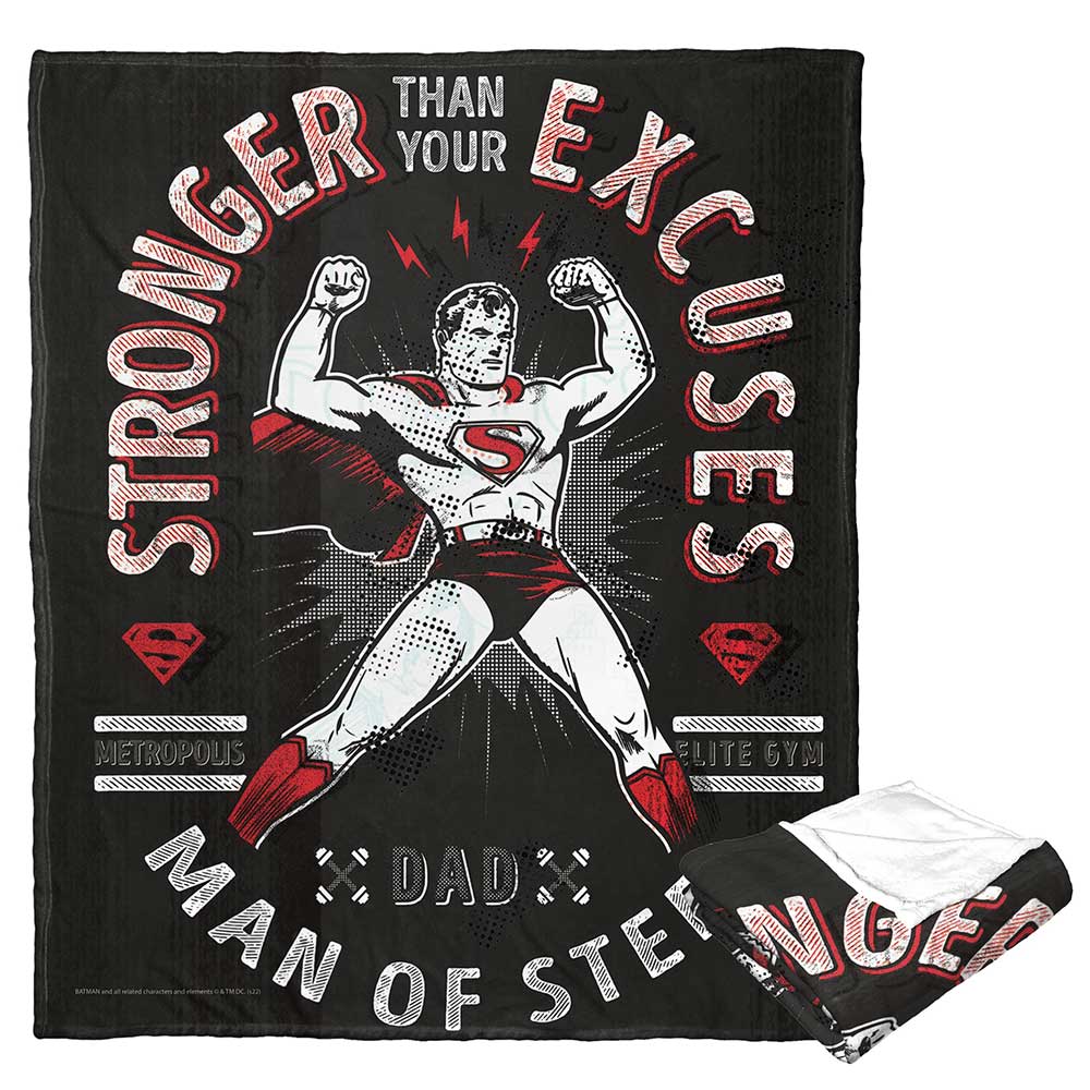 Warner Bros. Superman Stronger Than Excuses Silk Touch Throw Blanket 50x60 Inches