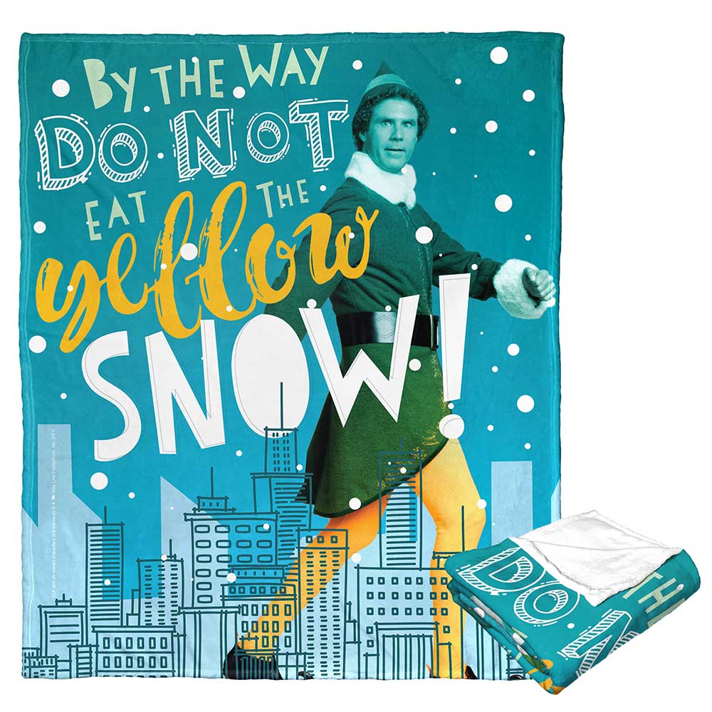 Warner Bros. Elf Do Not Eat Yellow Snow Silk Touch Throw Blanket 50x60 Inches
